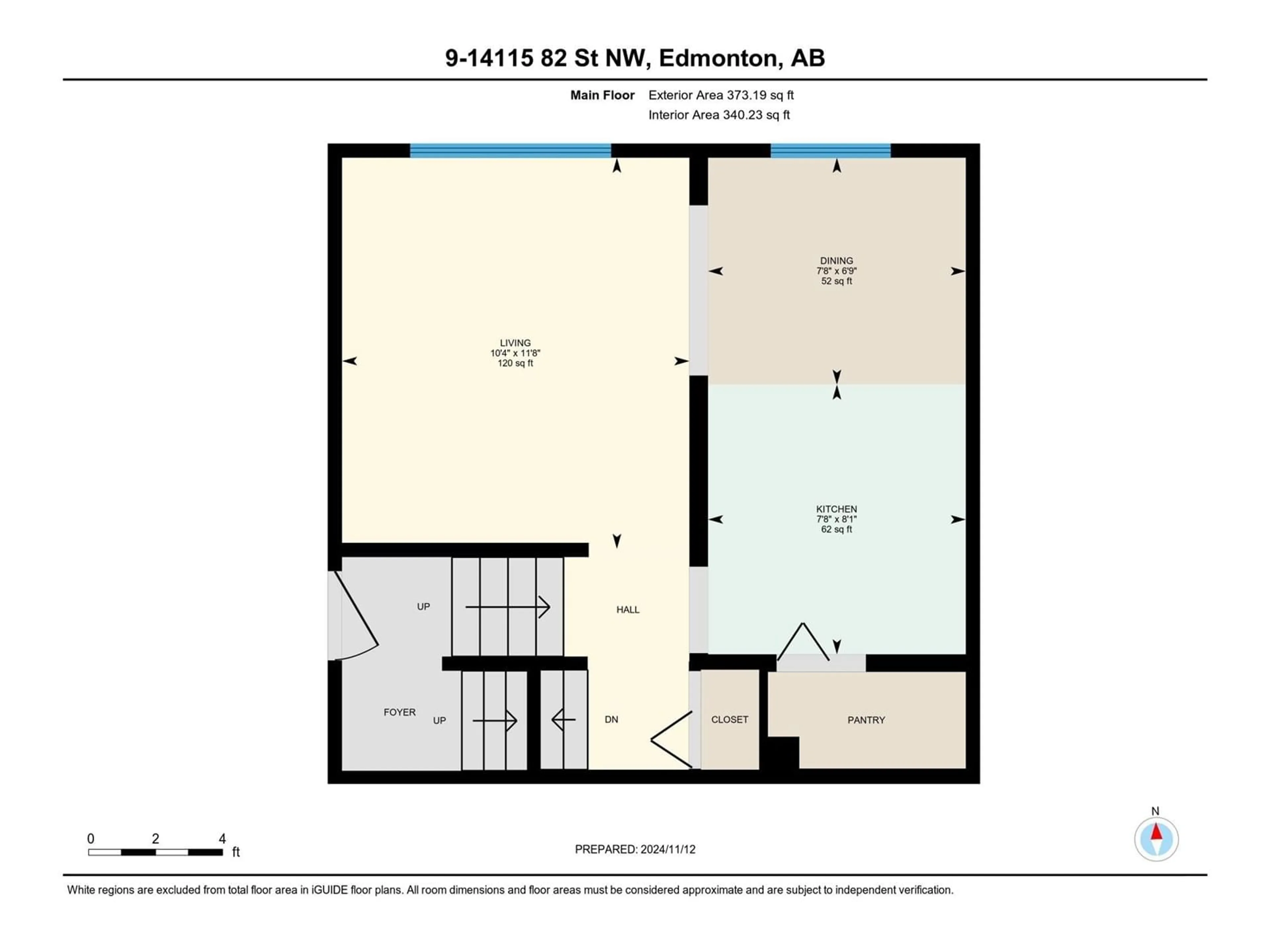 Floor plan for #9 14115 82 ST NW, Edmonton Alberta T5E2V7