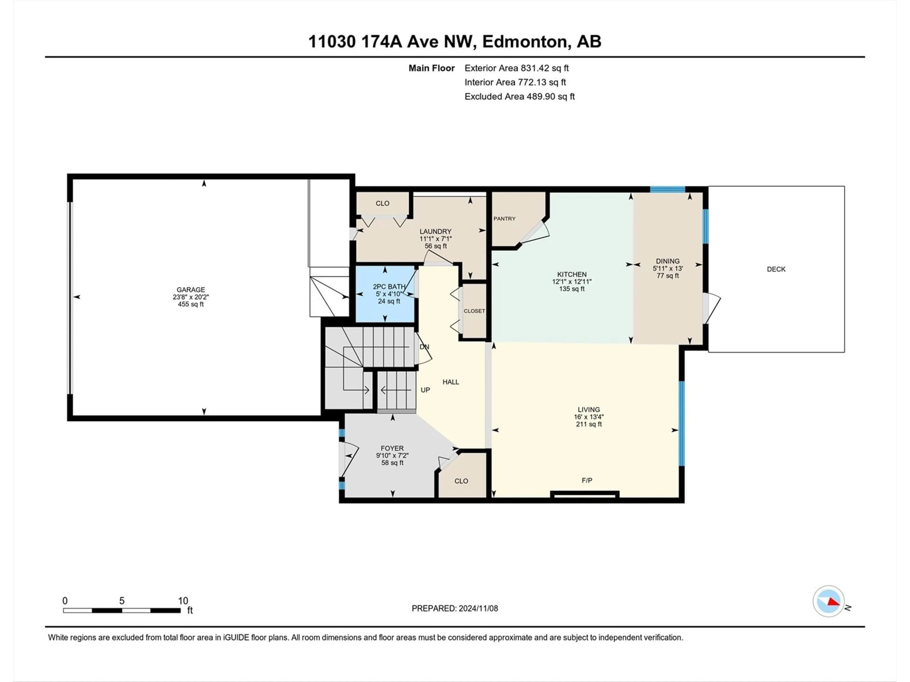 Floor plan for 11030 174A AV NW, Edmonton Alberta T5X0C5