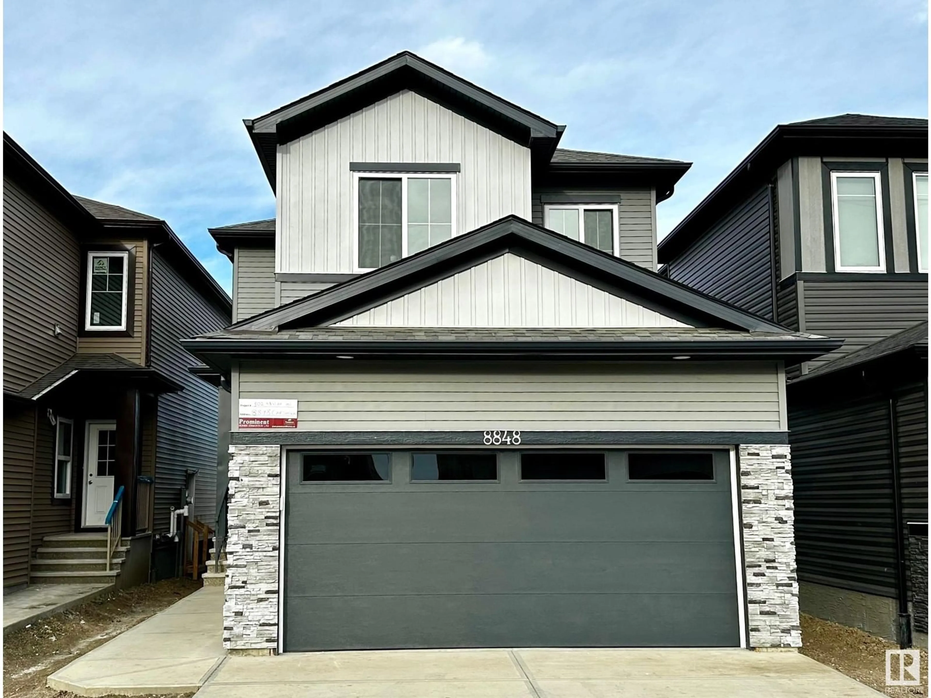 Frontside or backside of a home, the street view for 8848 CARSON WY SW, Edmonton Alberta T6W5B8