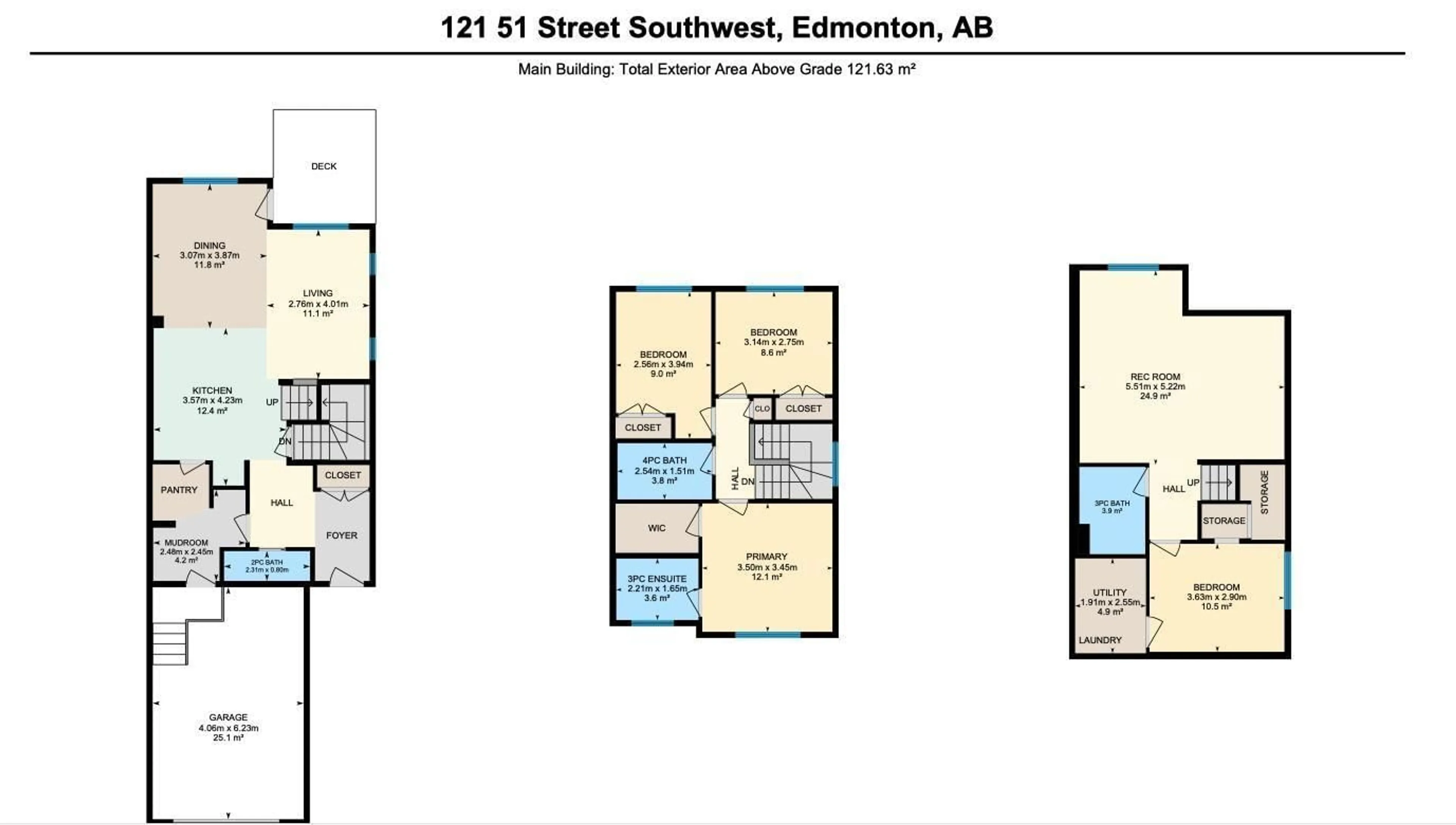 Floor plan for 121 51 ST SW, Edmonton Alberta T6X0Z7