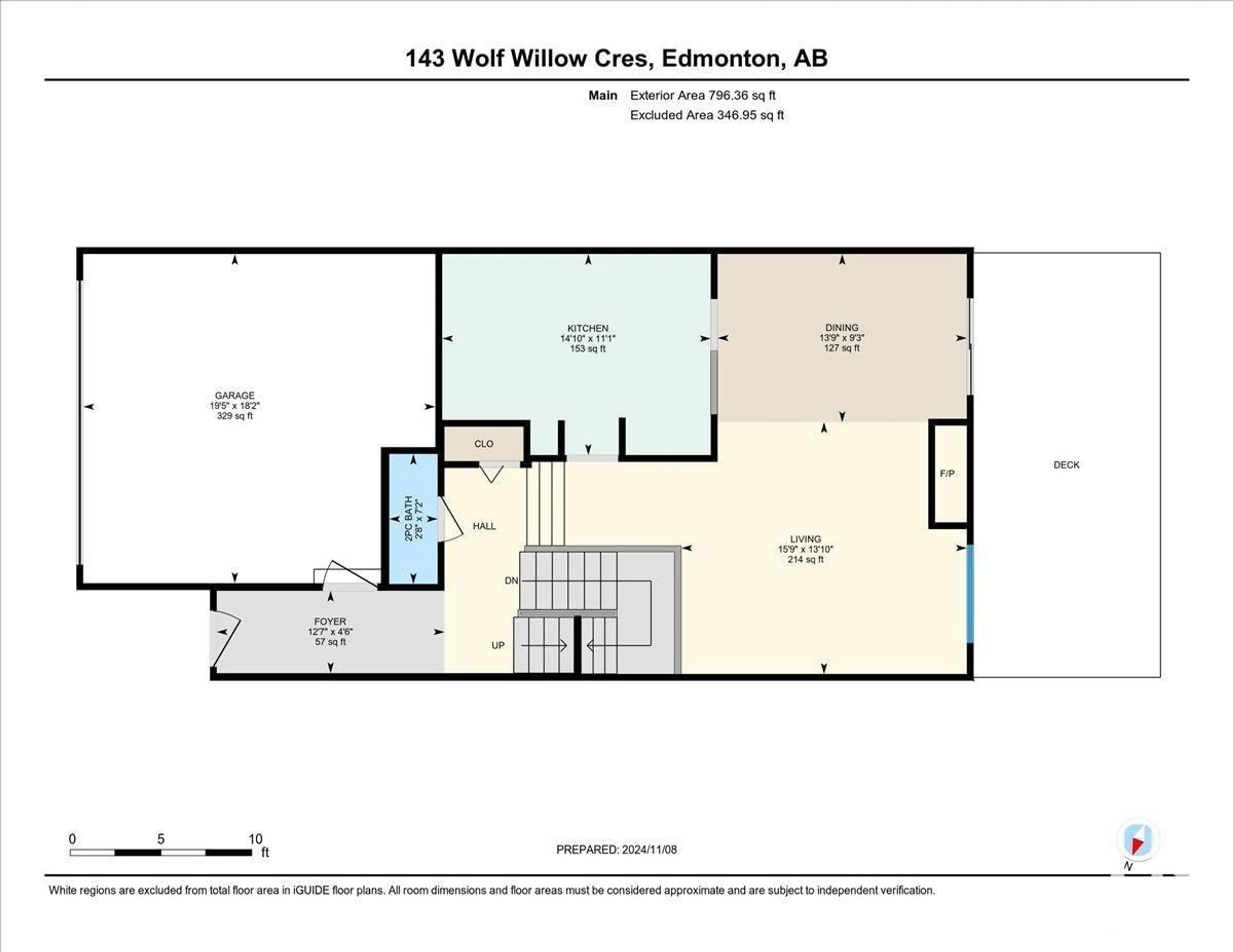 Floor plan for 143 Wolf Willow CR NW, Edmonton Alberta T5T1T1