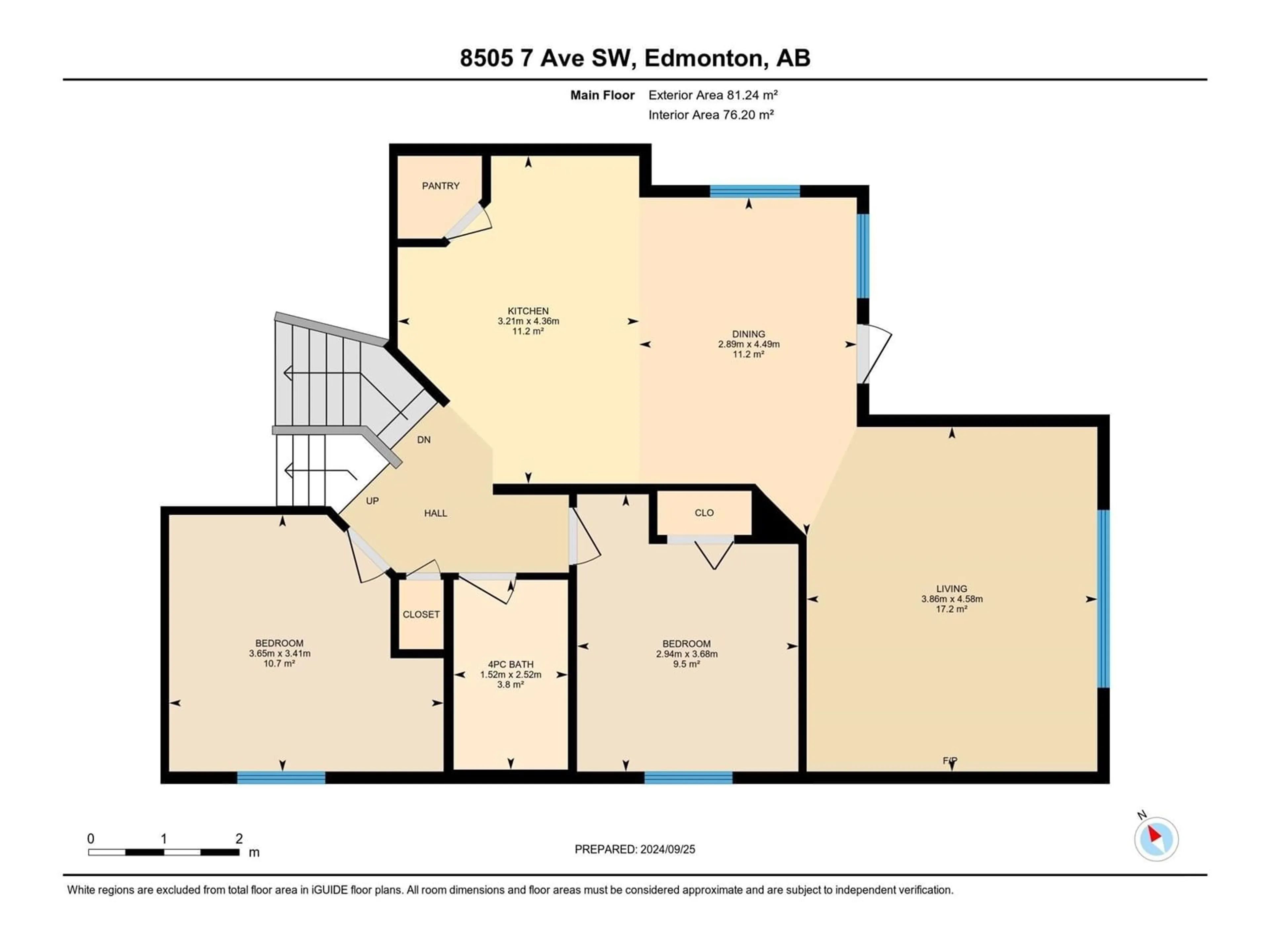 Floor plan for 8505 7 AV SW, Edmonton Alberta T6X1J2