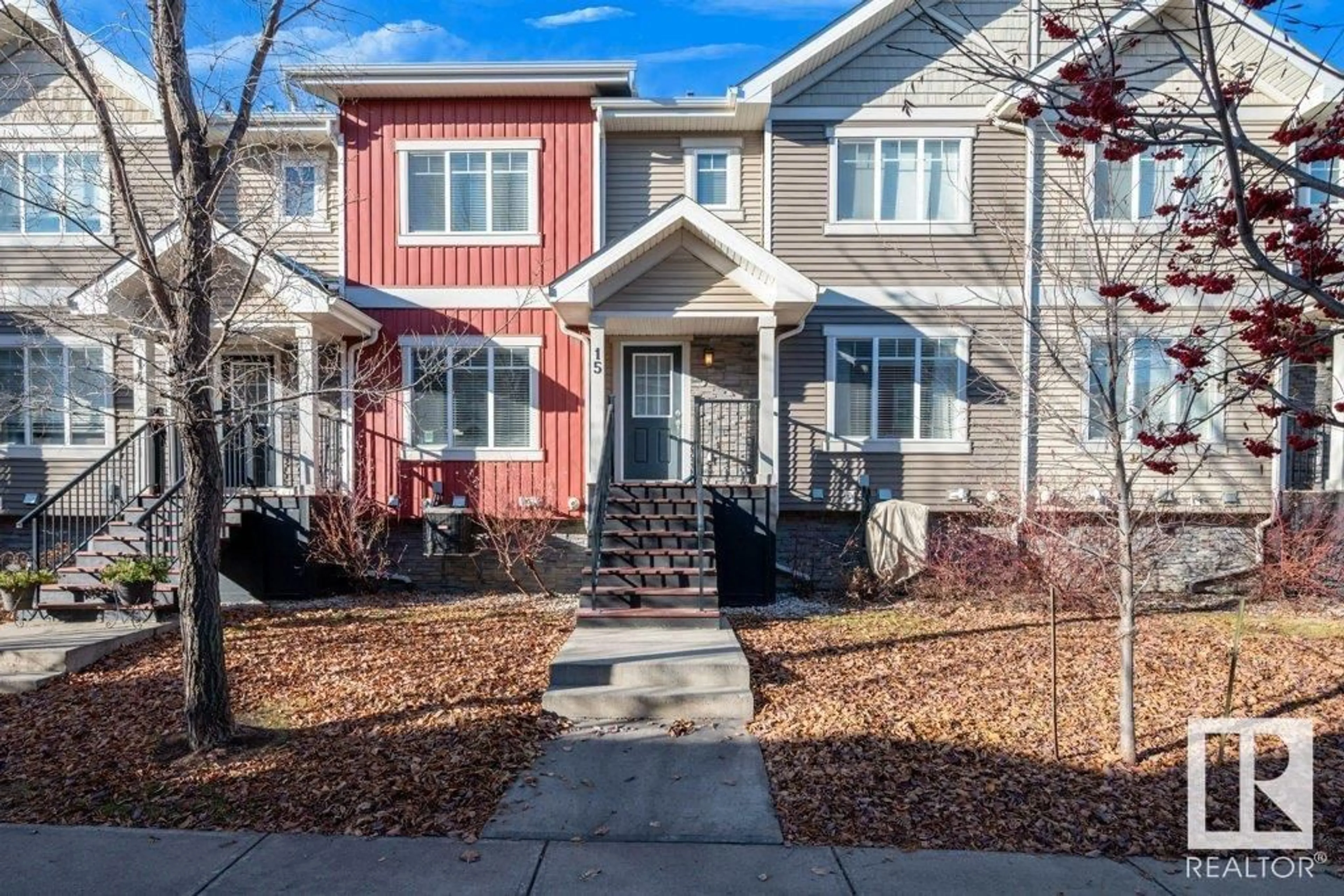 A pic from exterior of the house or condo, the street view for #15 - 675 Albany WY NW, Edmonton Alberta T6V0H1