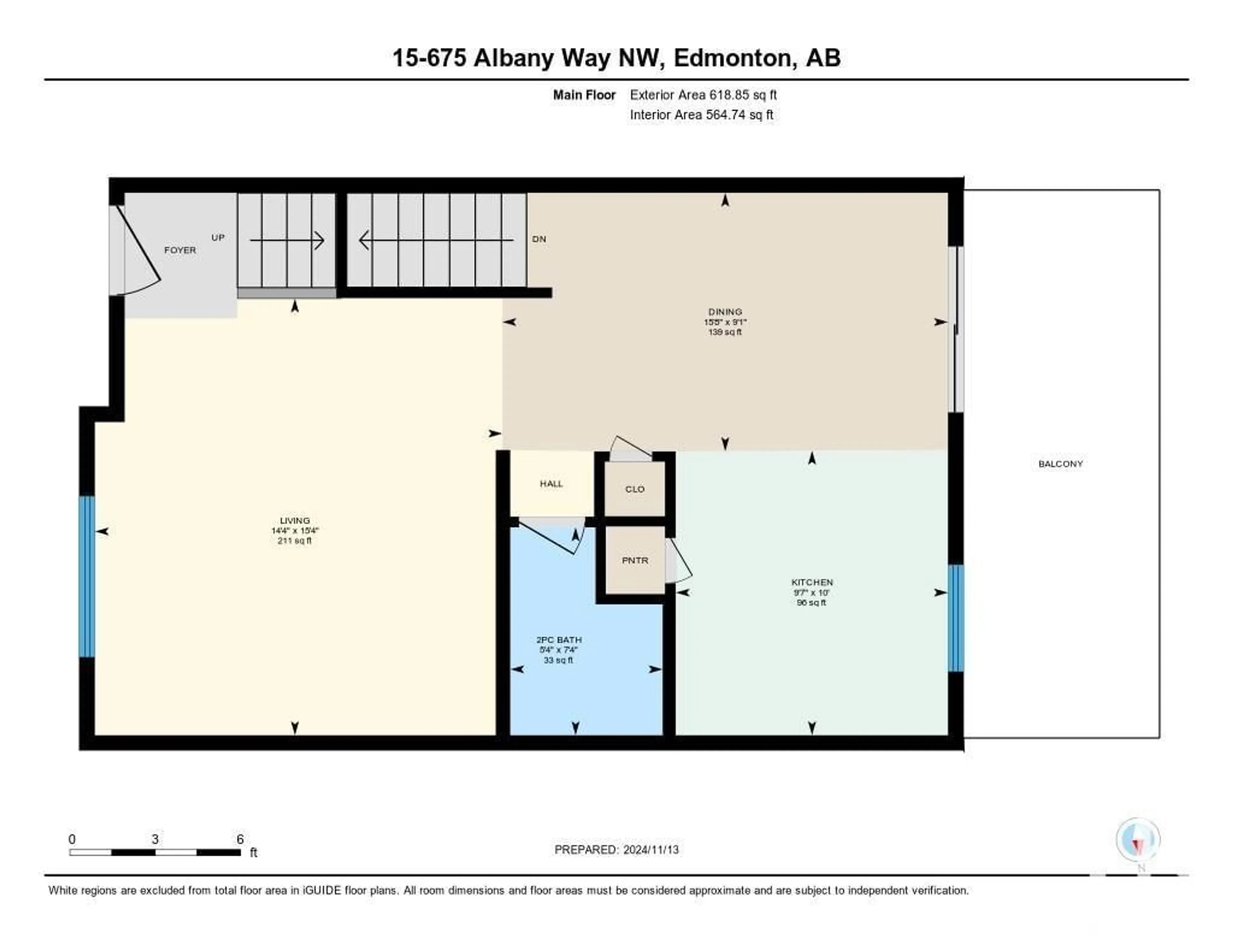 Floor plan for #15 - 675 Albany WY NW, Edmonton Alberta T6V0H1