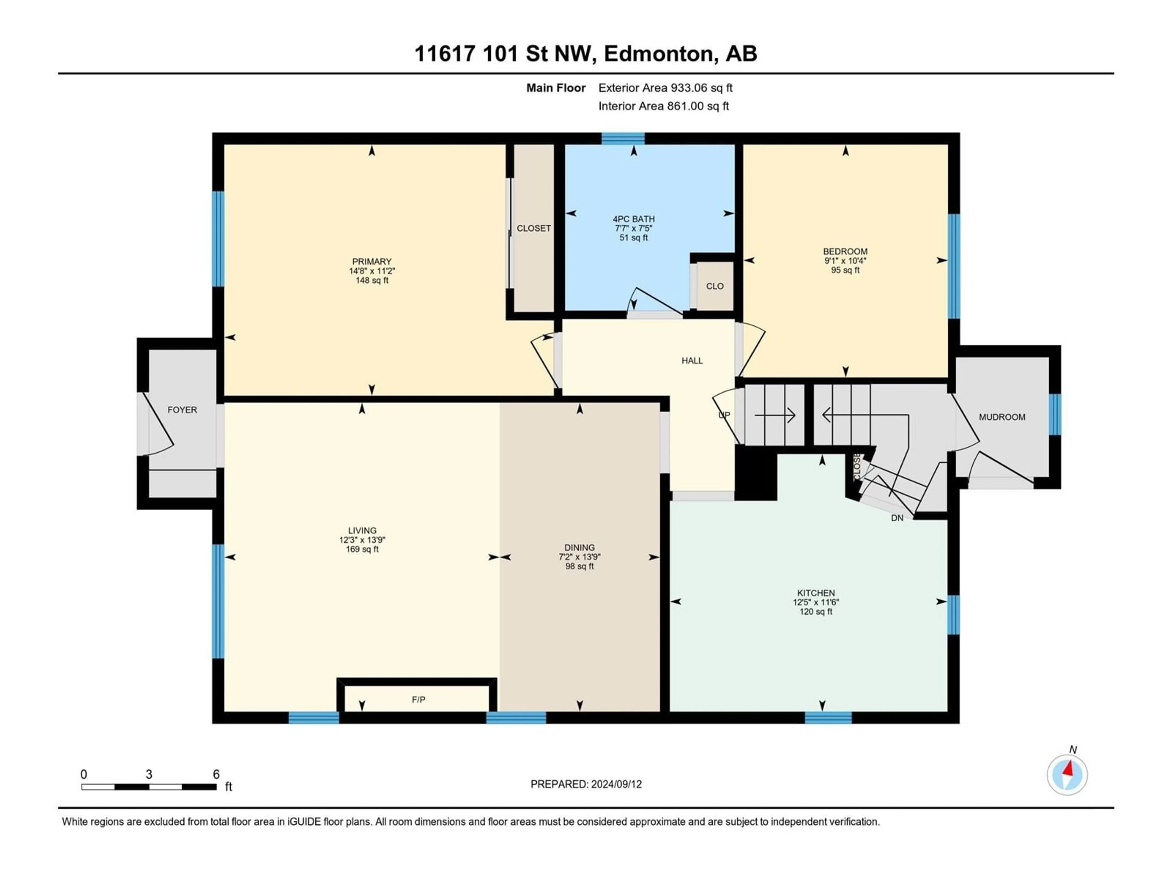 Floor plan for 11617 101 ST NW, Edmonton Alberta T5G2B3