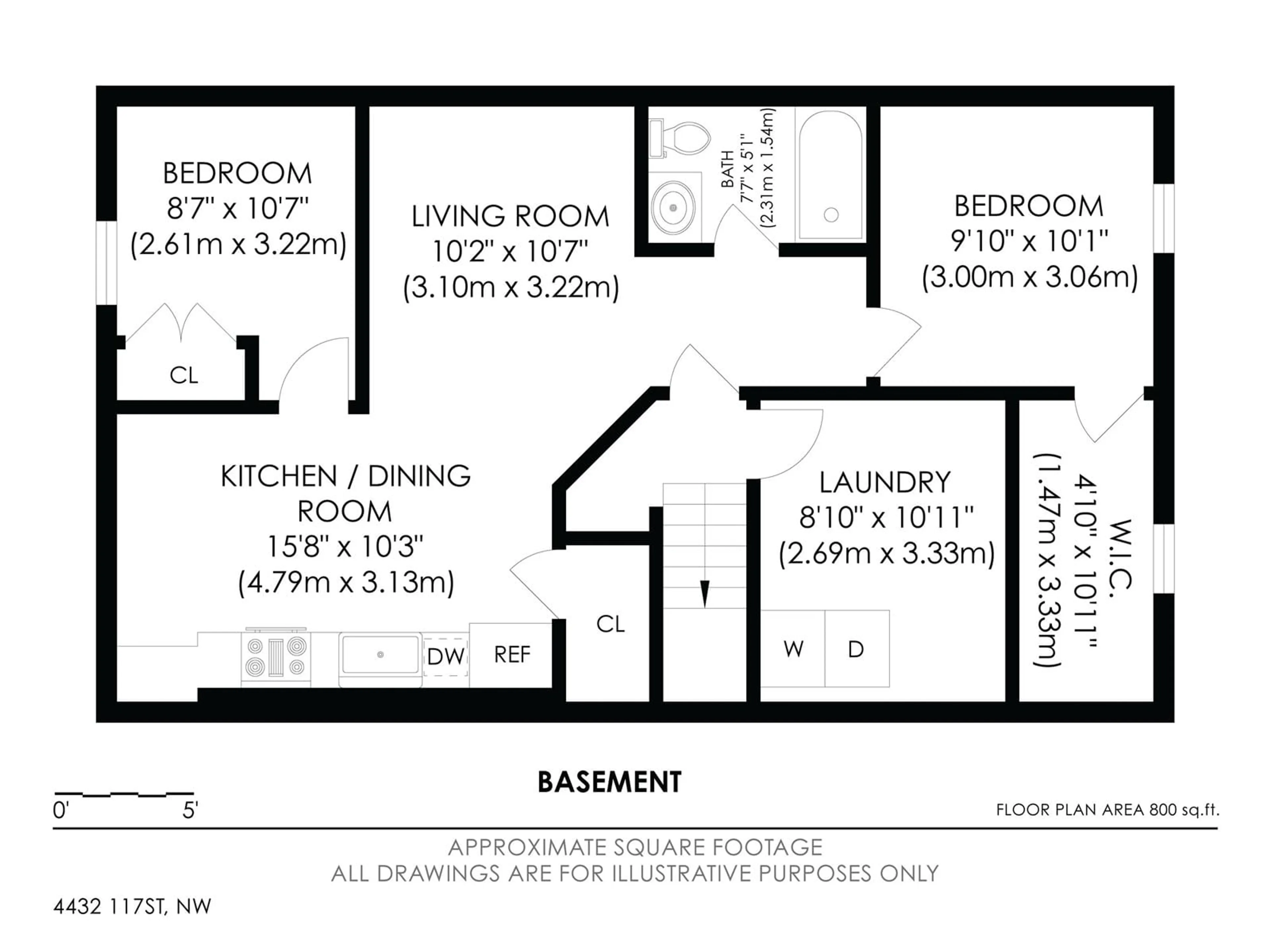 Floor plan for 4432 117 ST NW, Edmonton Alberta T6J1T9