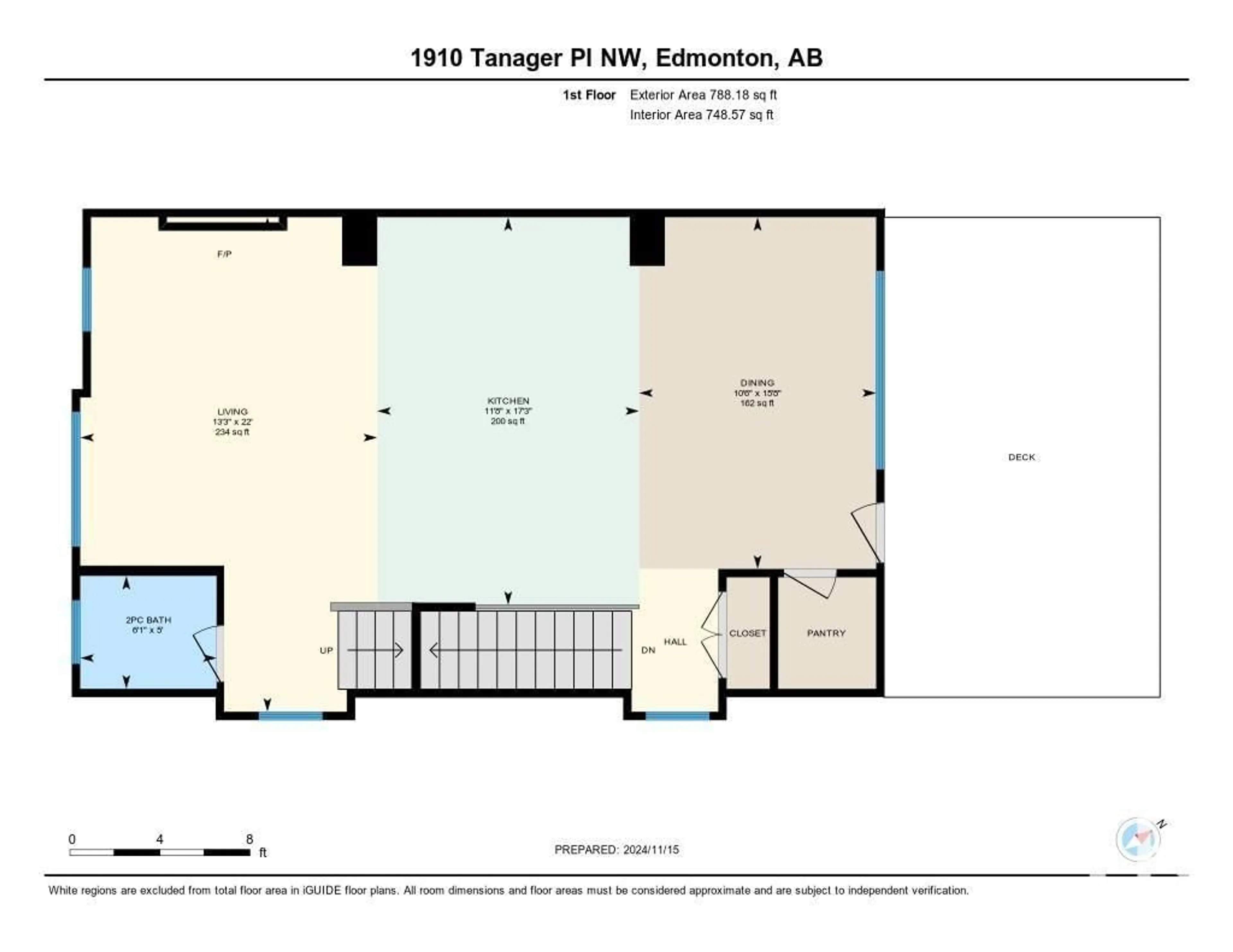 Floor plan for 1910 TANAGER PL NW, Edmonton Alberta T5S0M5