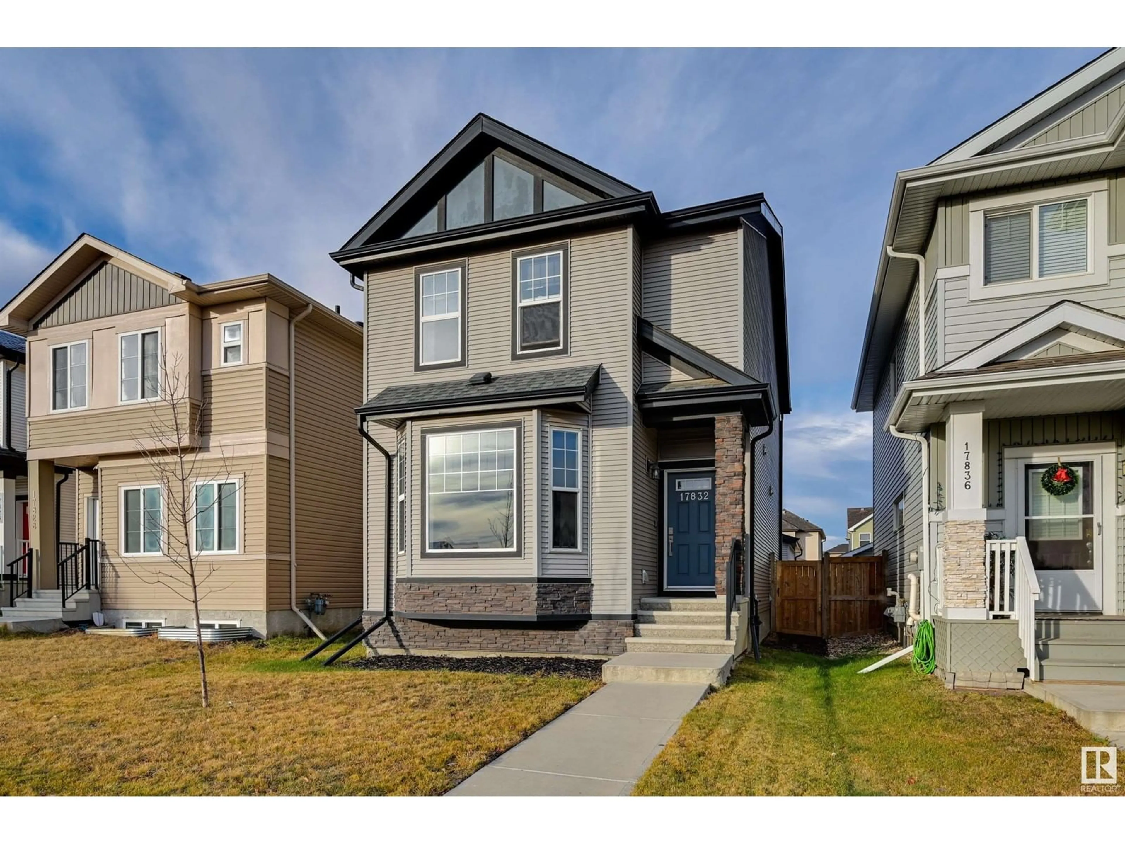 Frontside or backside of a home, the fenced backyard for 17832 59 ST NW, Edmonton Alberta T5Y0W8