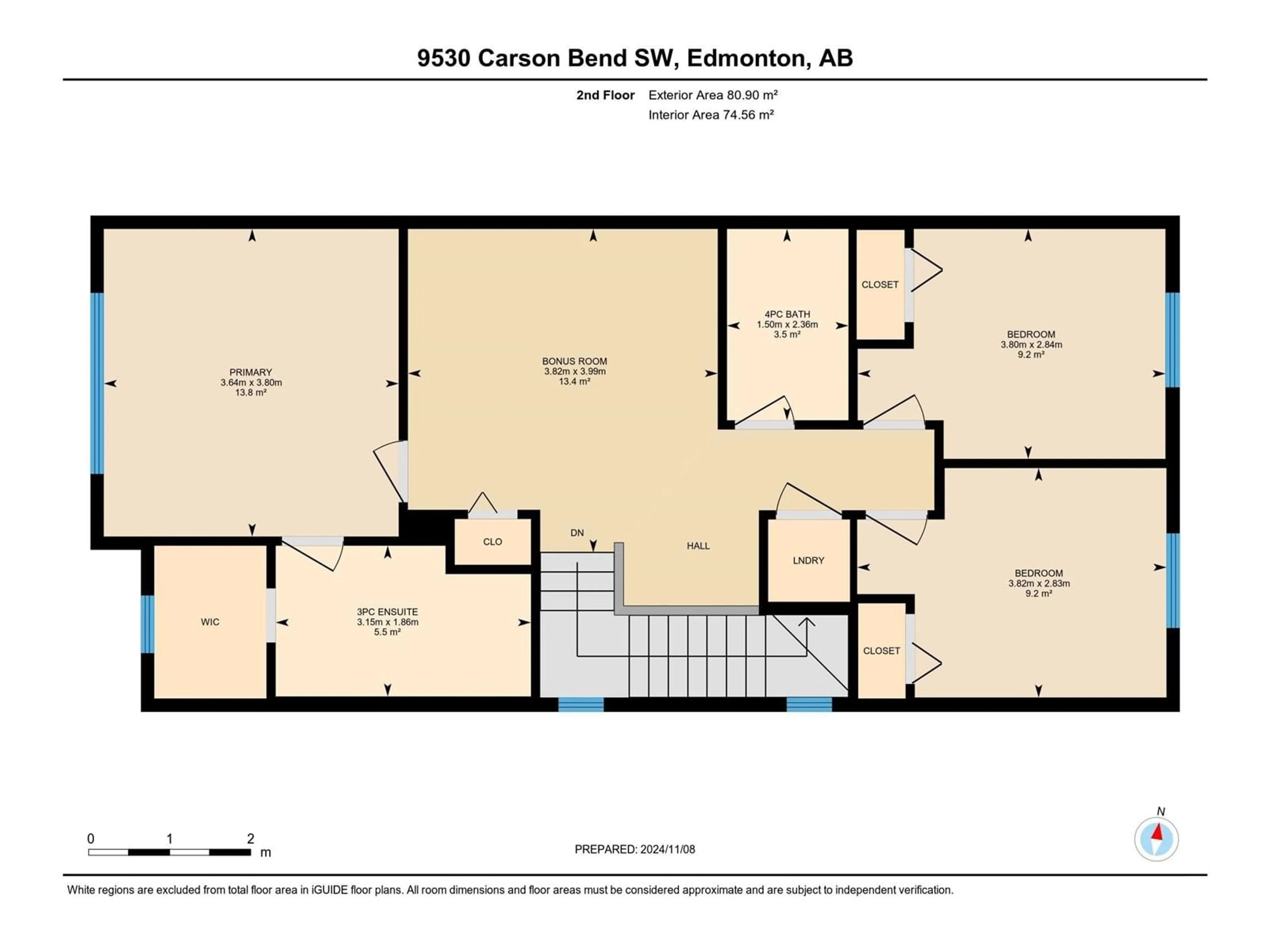 Floor plan for 9530 CARSON BN SW, Edmonton Alberta T6W5G7