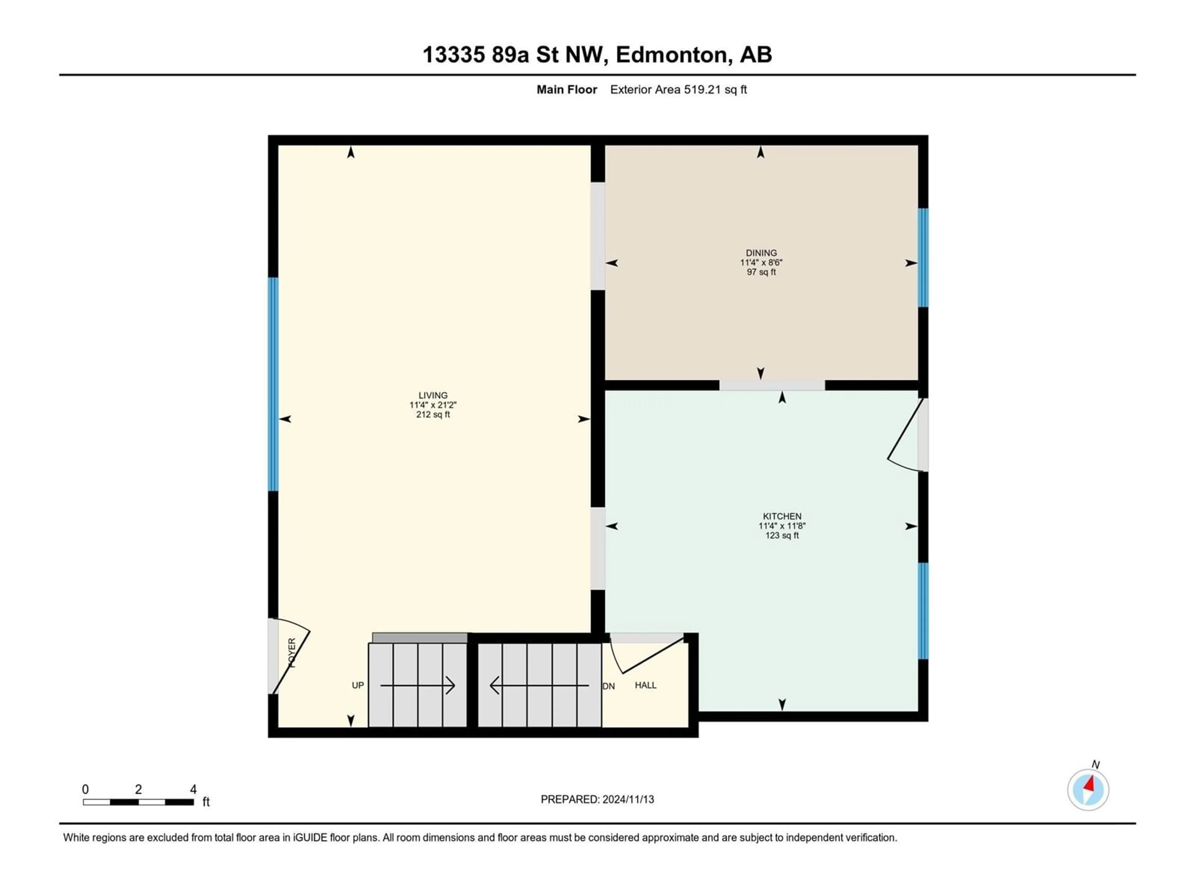 Floor plan for 13335 89A ST NW, Edmonton Alberta T5E3L2