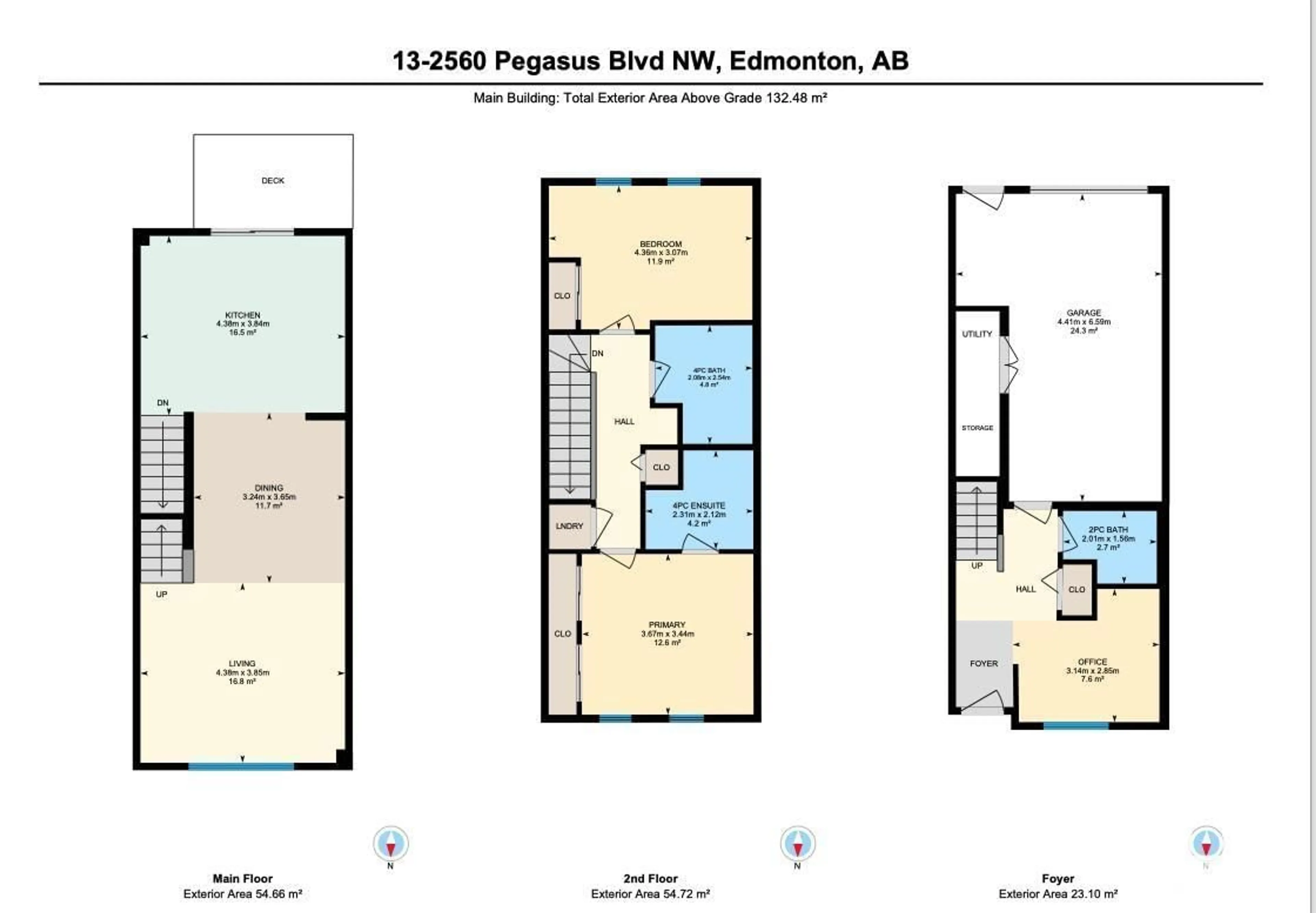 Floor plan for #13 2560 PEGASUS BV NW, Edmonton Alberta T5E6V4