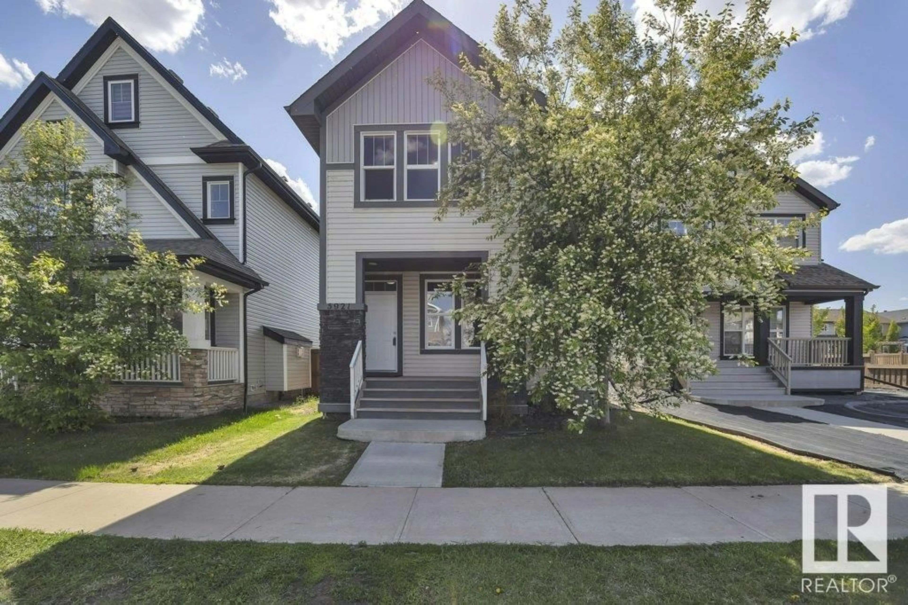 Frontside or backside of a home, the street view for 5921 168A AV NW, Edmonton Alberta T5Y0M8