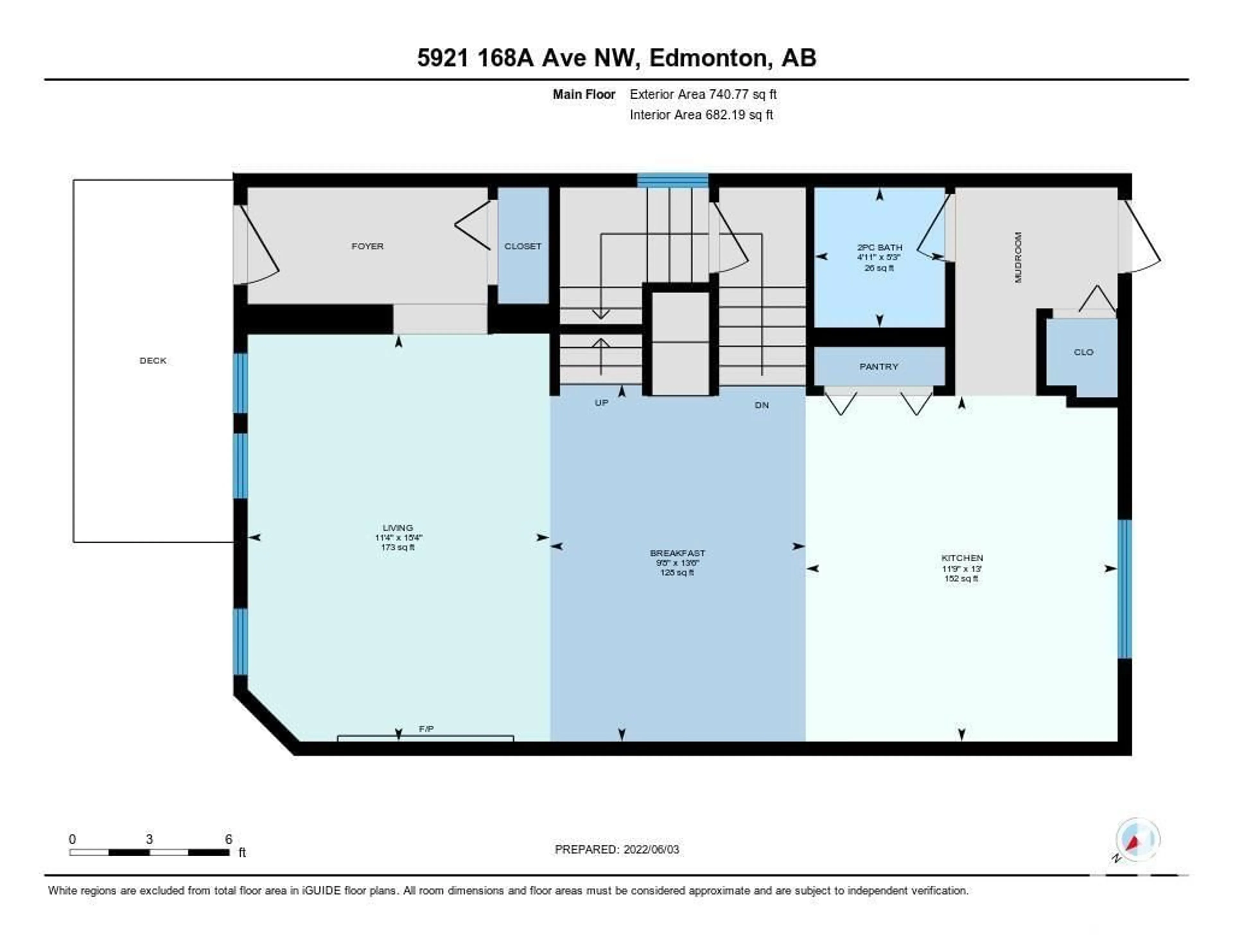 Floor plan for 5921 168A AV NW, Edmonton Alberta T5Y0M8