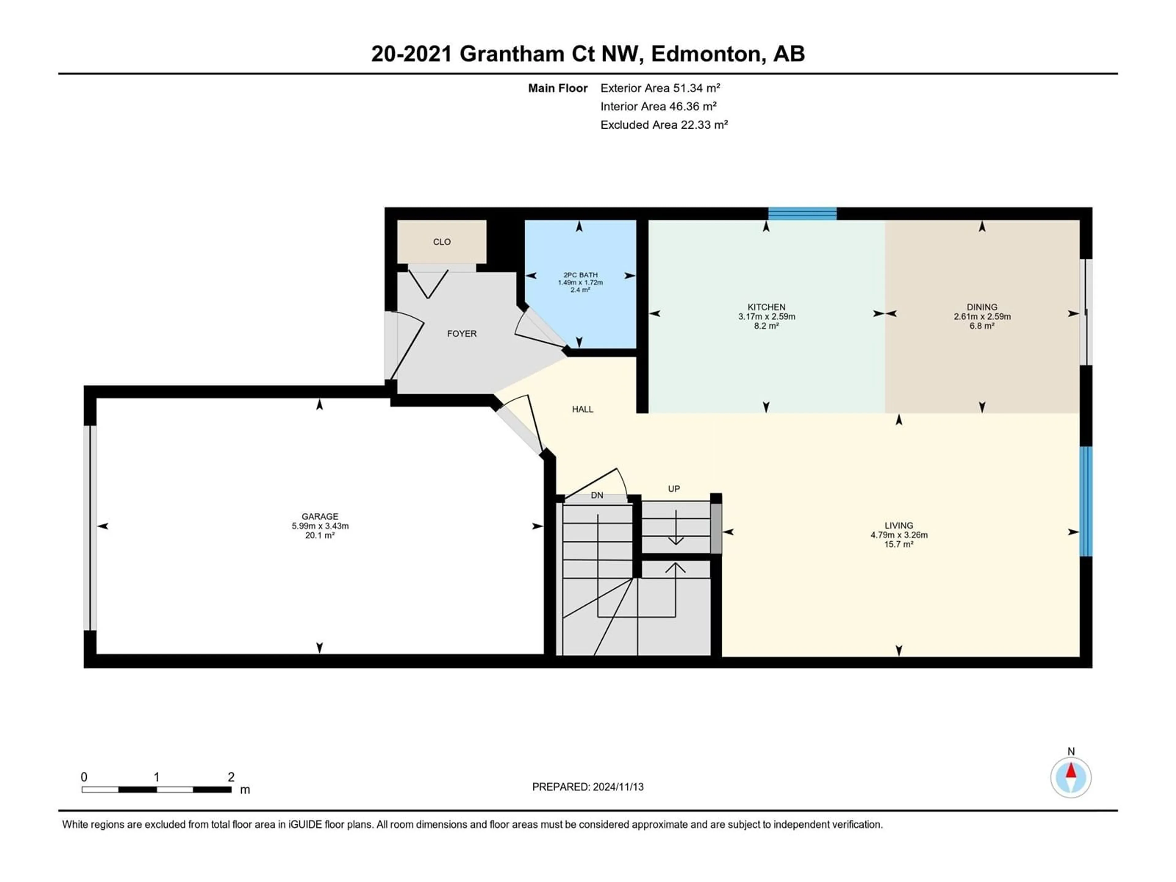 Floor plan for #20 2021 GRANTHAM CO NW, Edmonton Alberta T5T6V7