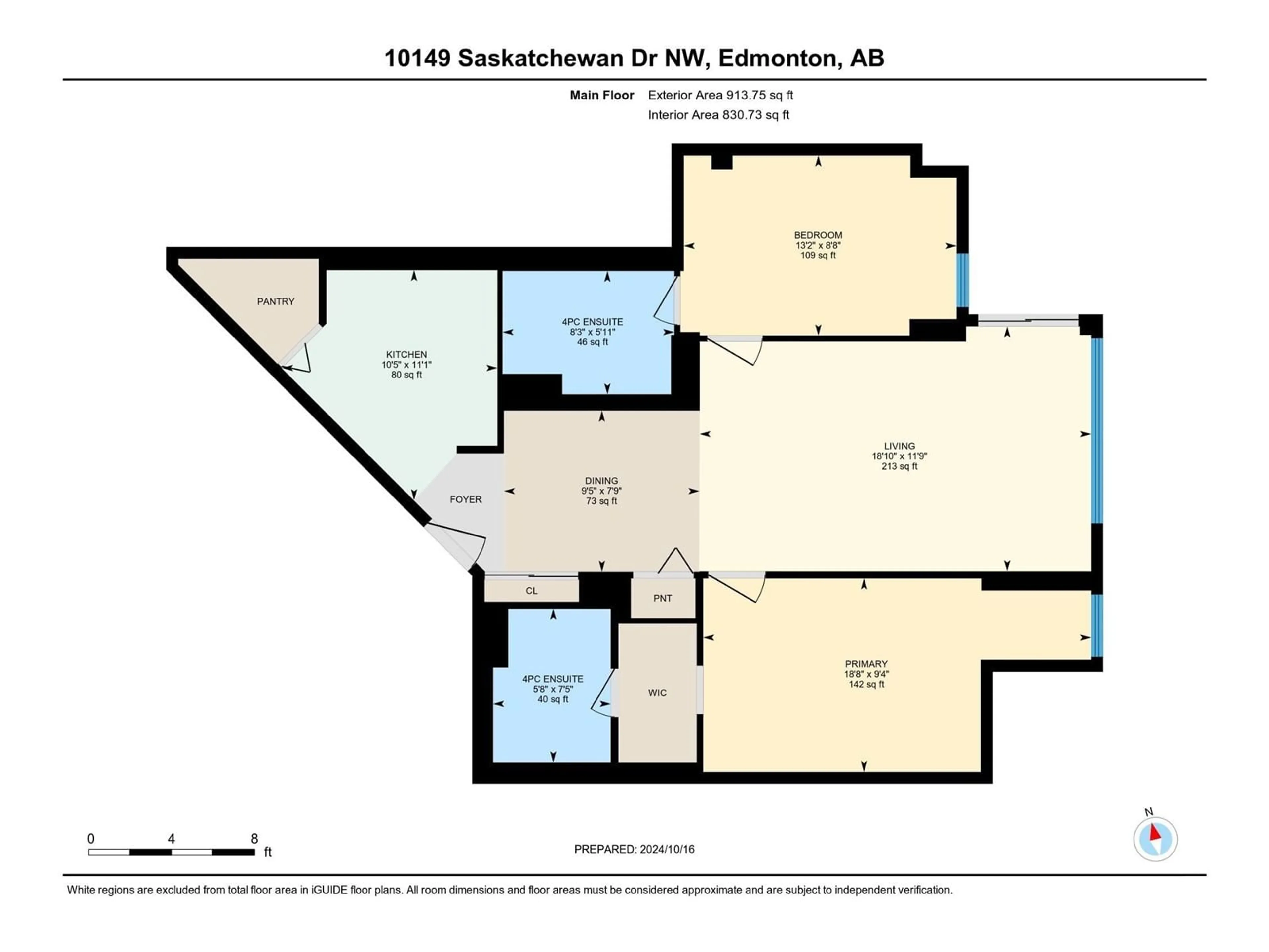 Floor plan for #1608 10149 SASKATCHEWAN DR NW, Edmonton Alberta T6E6B6