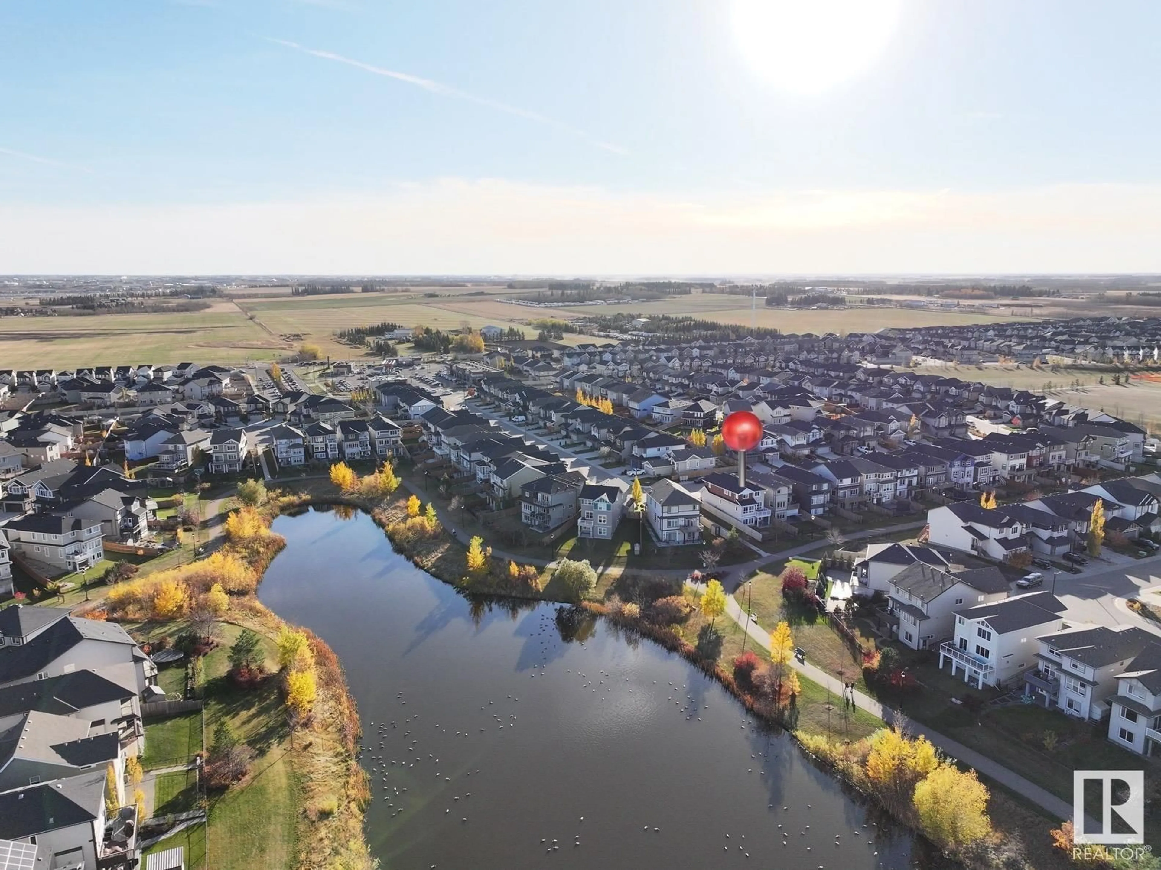 A pic from exterior of the house or condo, the view of lake or river for 5447 Allbright Square SW, Edmonton Alberta T6W3H7