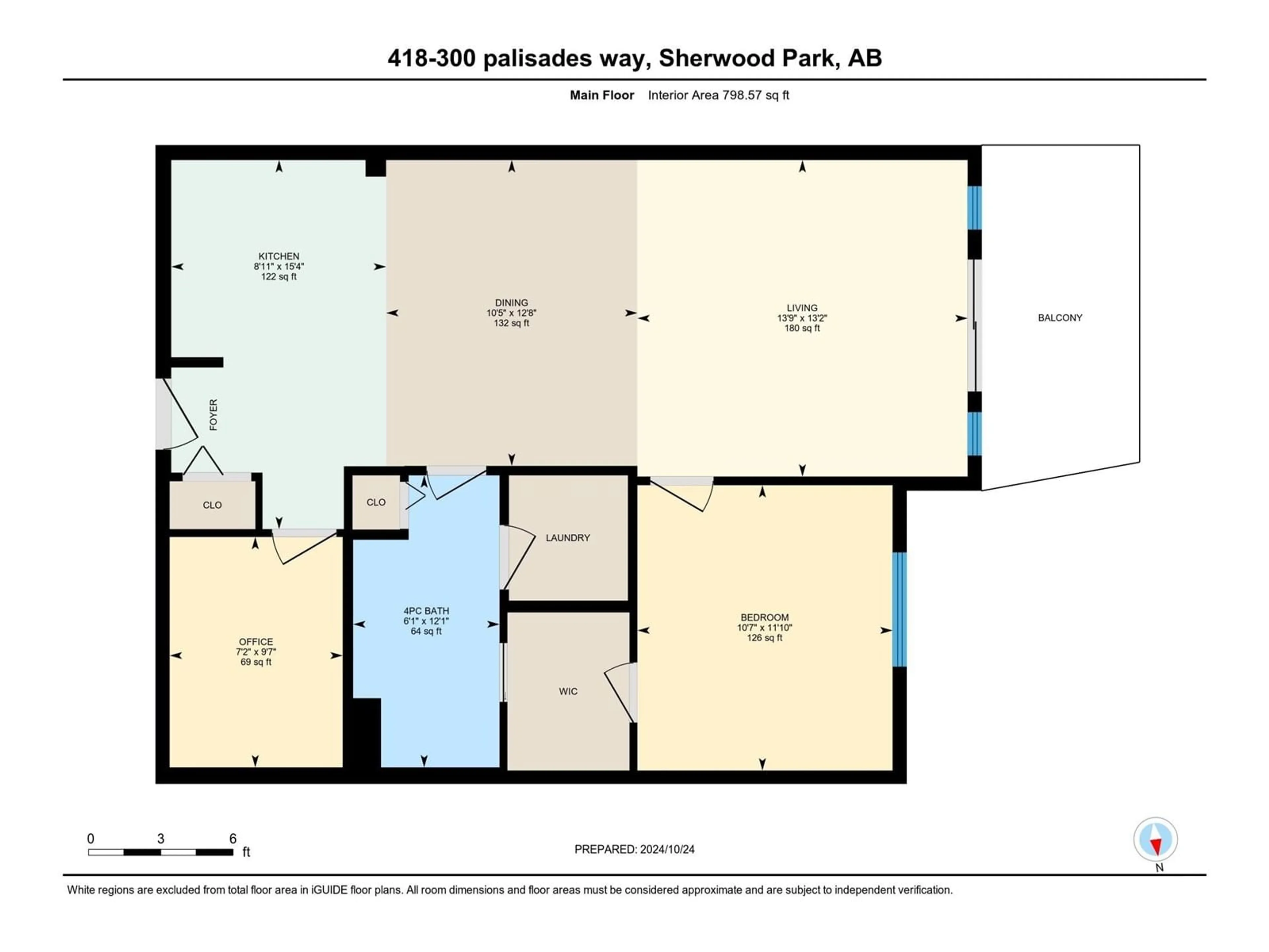 Floor plan for #418 300 Palisades WY, Sherwood Park Alberta T8H2T9