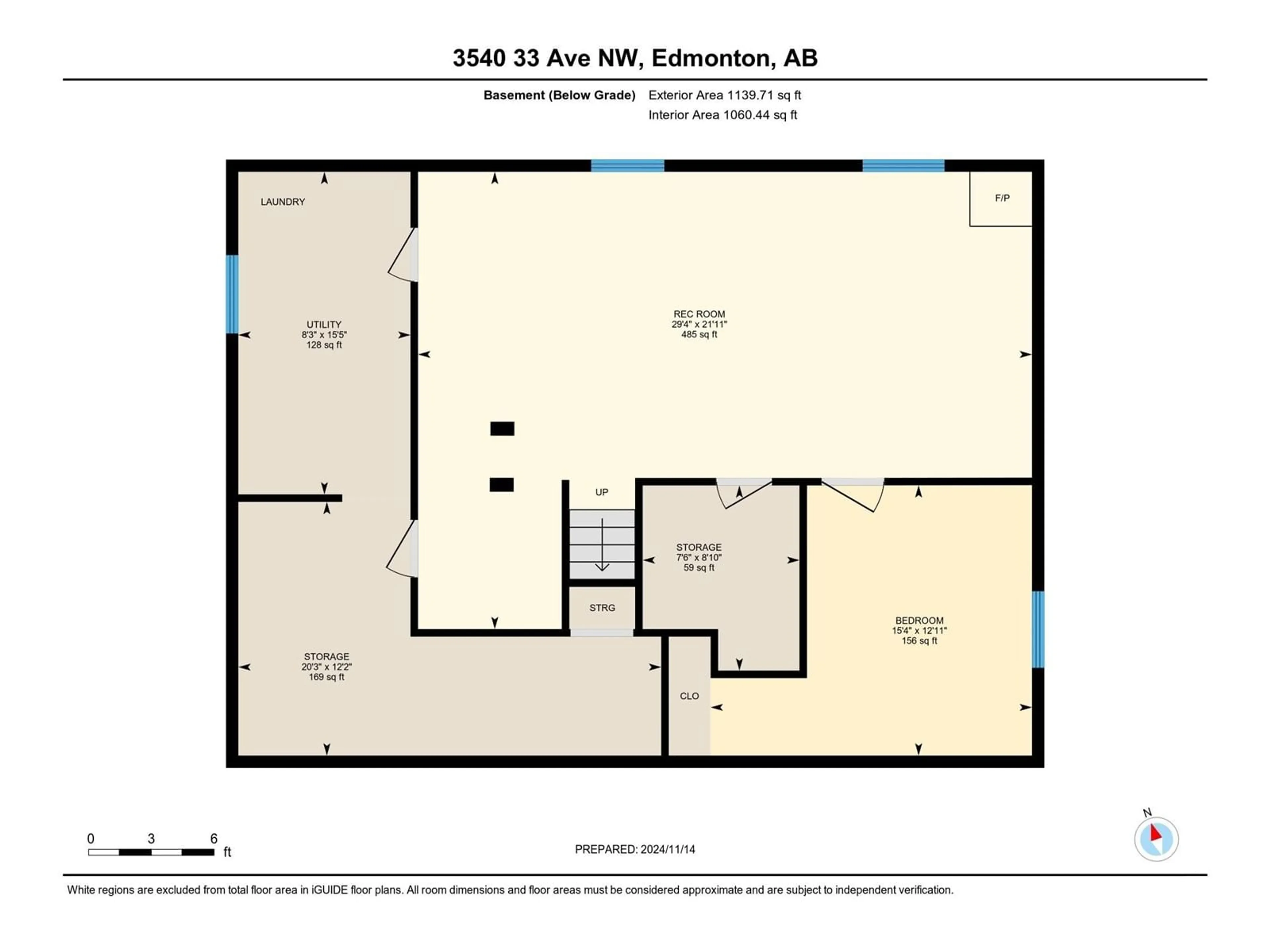 Floor plan for 3540 33 AV NW, Edmonton Alberta T6L5G6