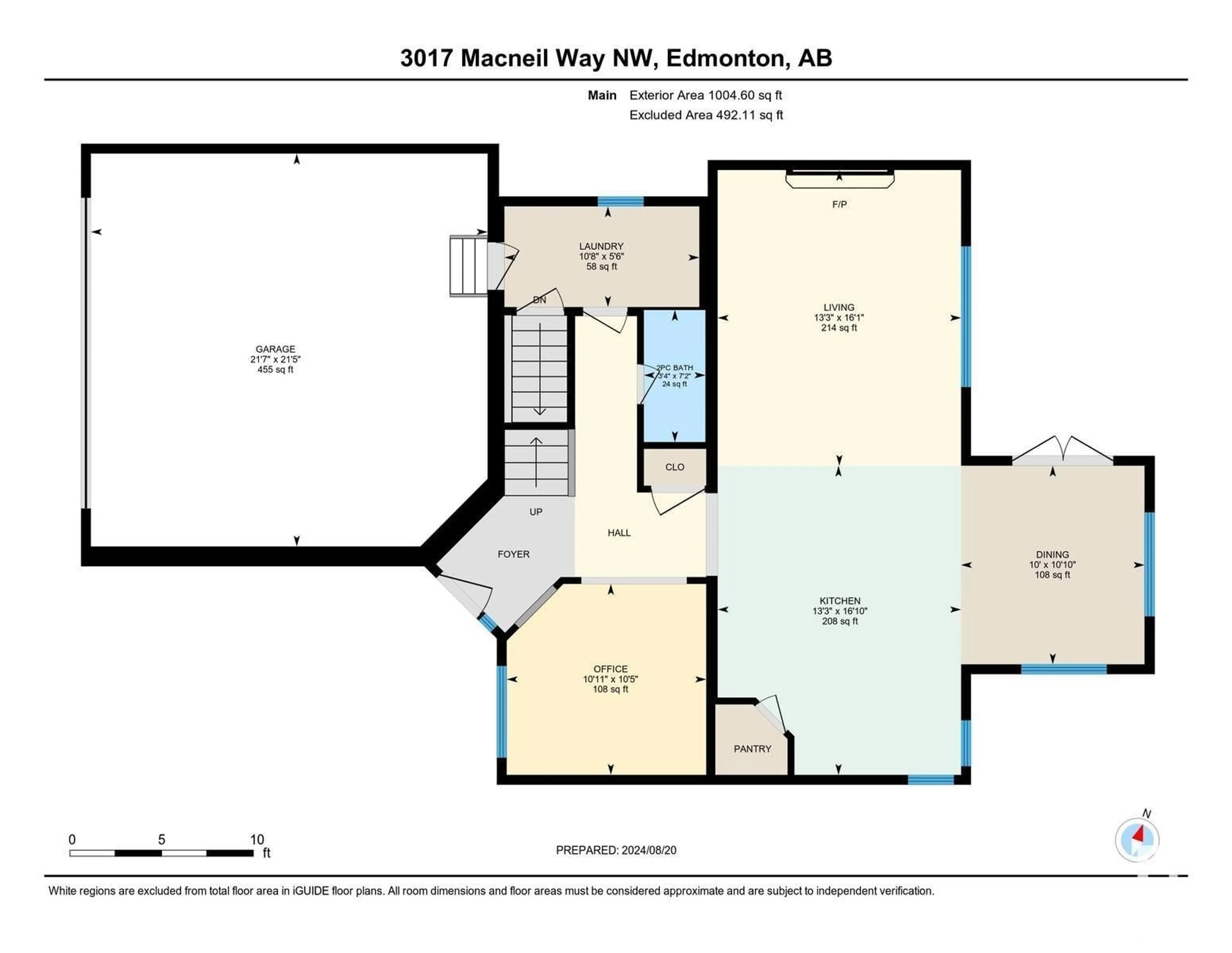 Floor plan for 3017 MACNEIL WY NW, Edmonton Alberta T6R3V1