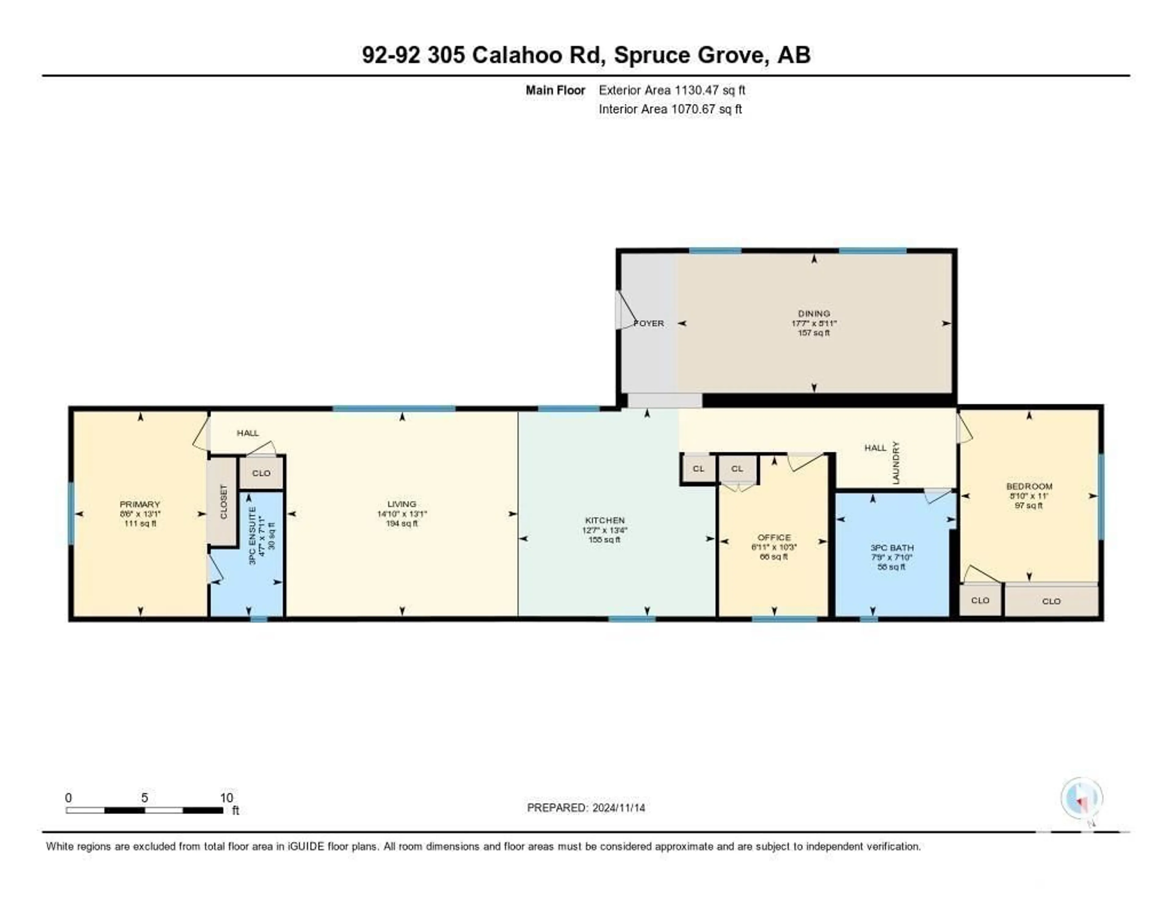 Floor plan for #92 305 Calahoo RD, Spruce Grove Alberta T7X3K7