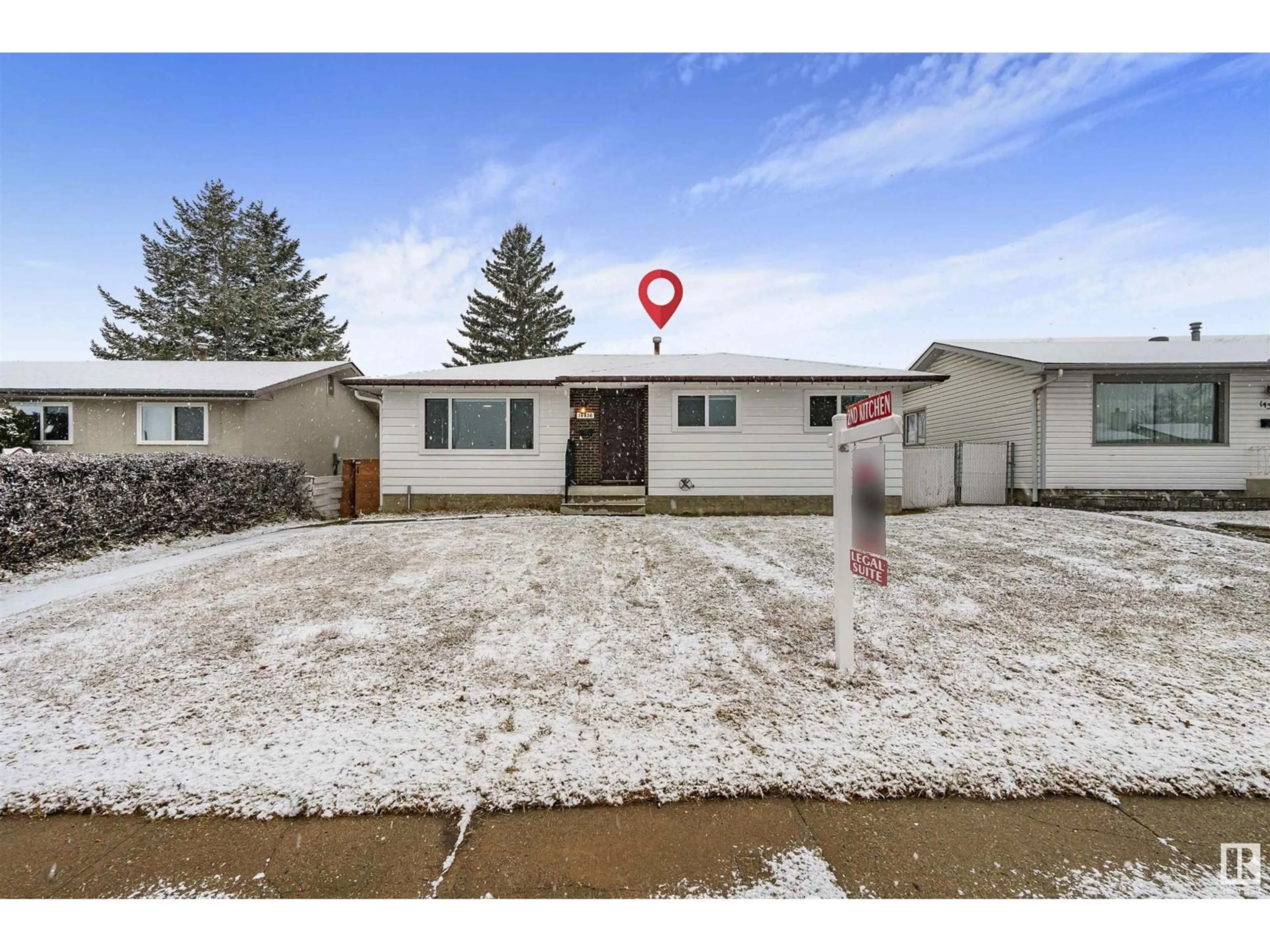 Frontside or backside of a home, the street view for 14436 65 ST NW, Edmonton Alberta T5A2C7