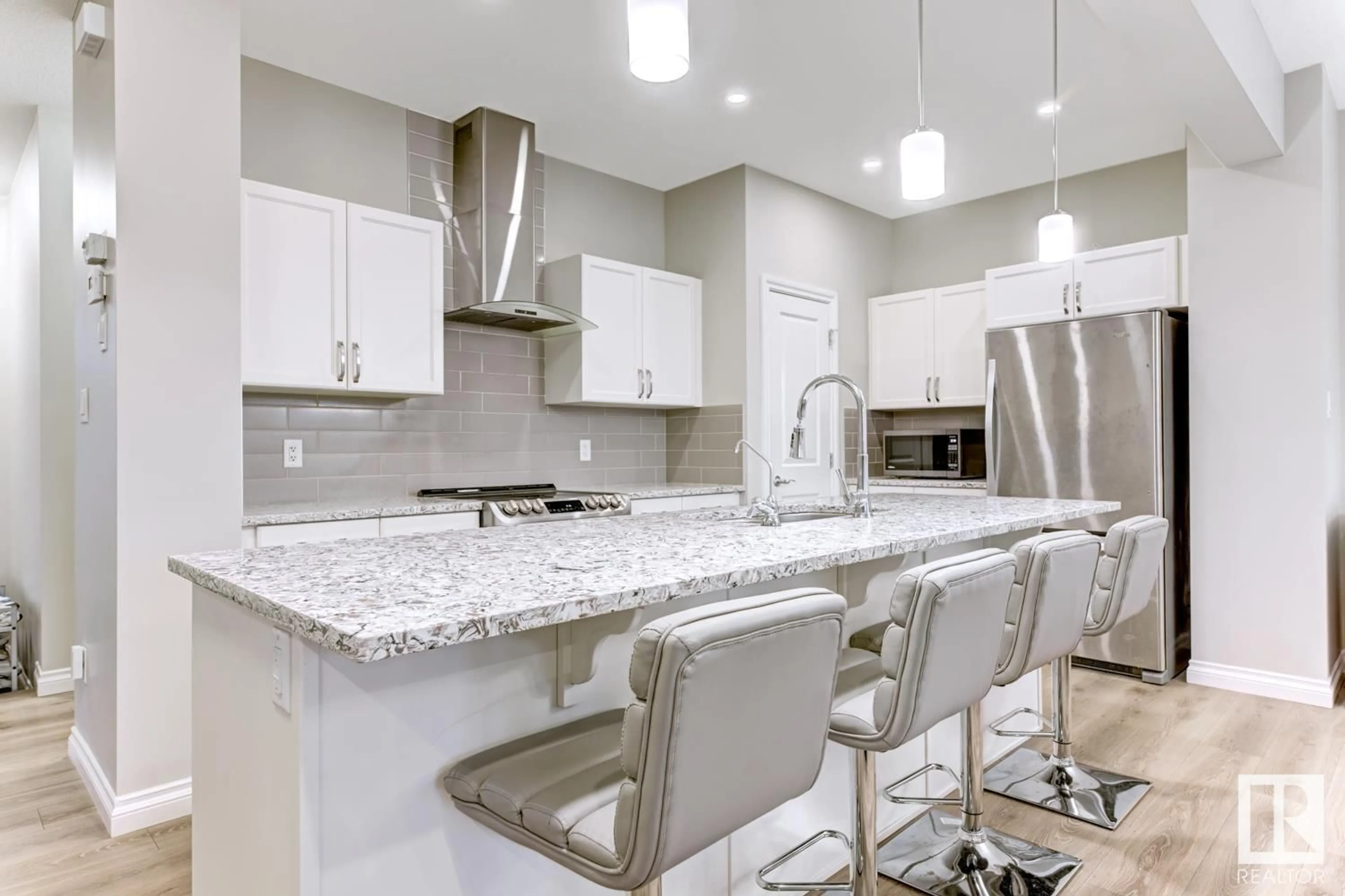 Contemporary kitchen, ceramic floors for 12616 43 ST NW, Edmonton Alberta T5A1V5