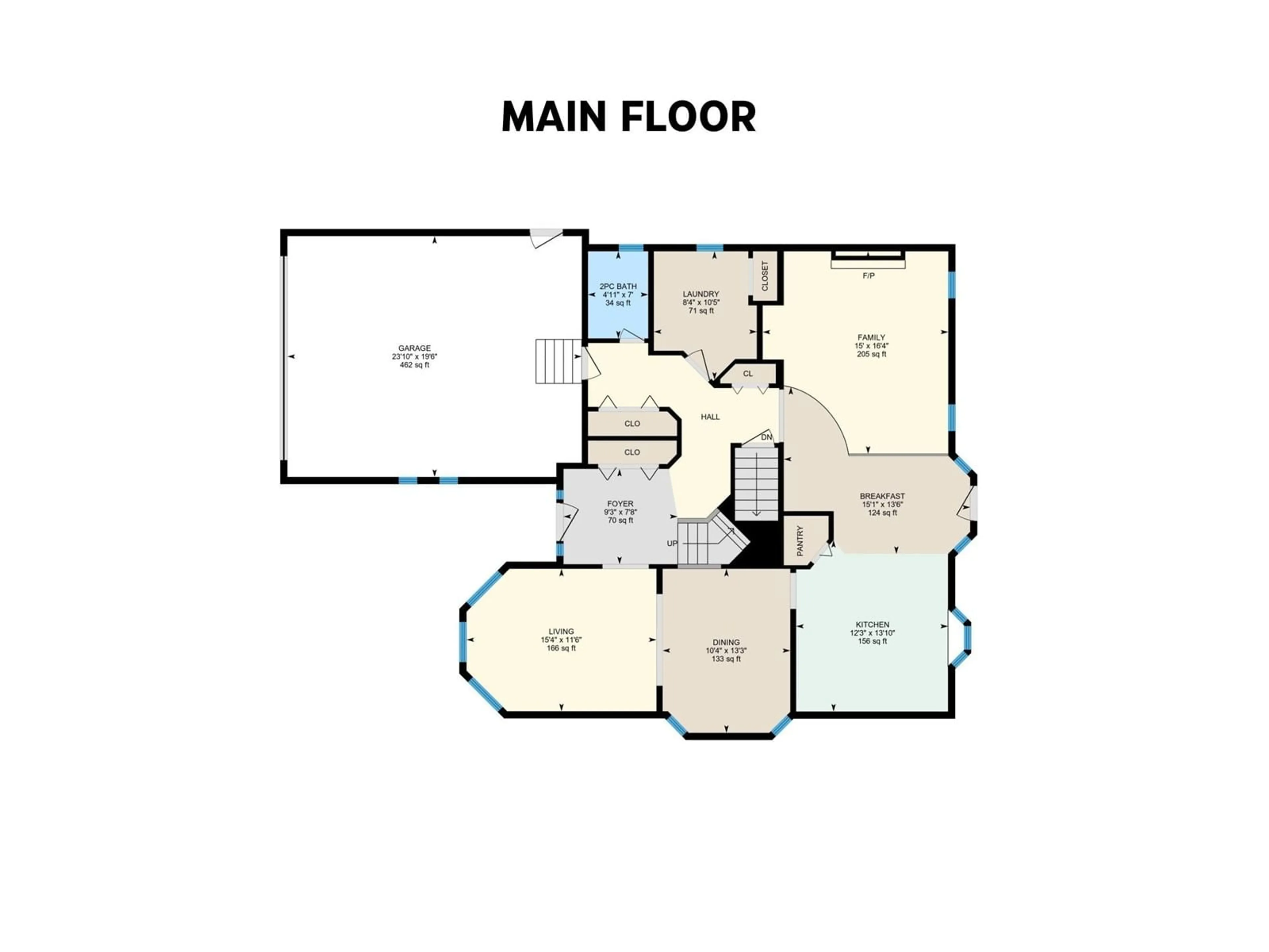 Floor plan for 15412 62 ST NW, Edmonton Alberta T5Y2N2