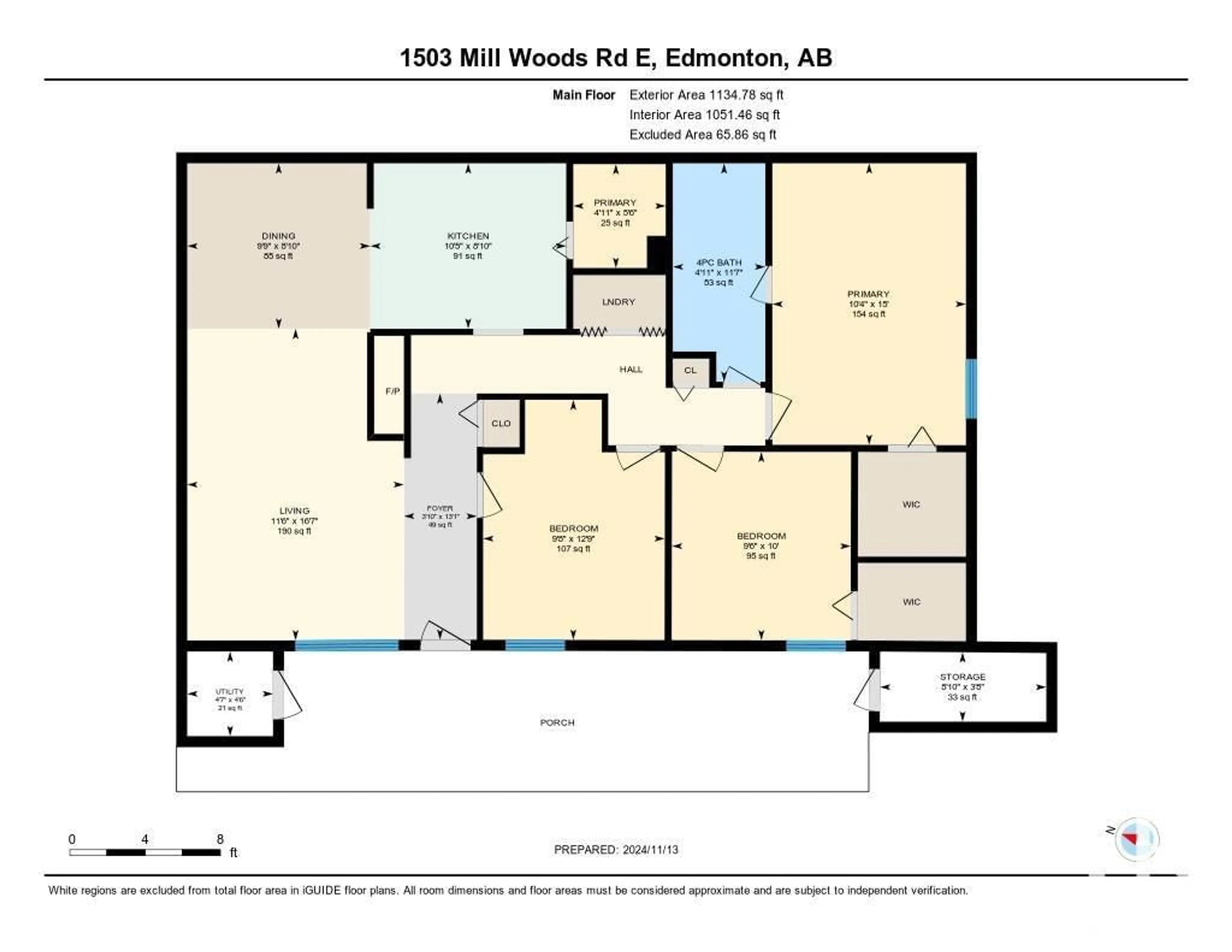 Floor plan for #55 1503 Mill woods RD E NW, Edmonton Alberta T6L4C2