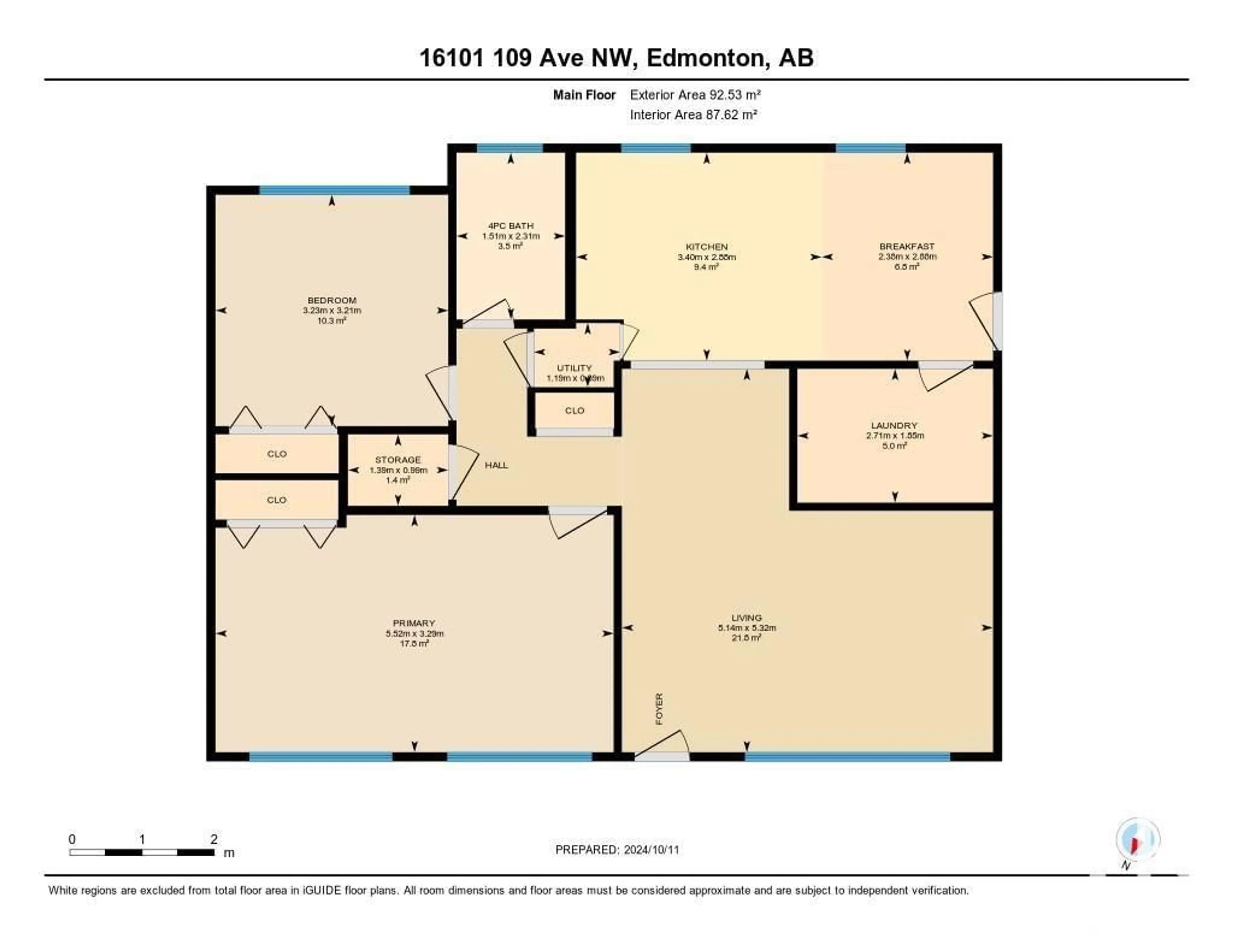 Floor plan for 16101 109 AV NW, Edmonton Alberta T5P4E5