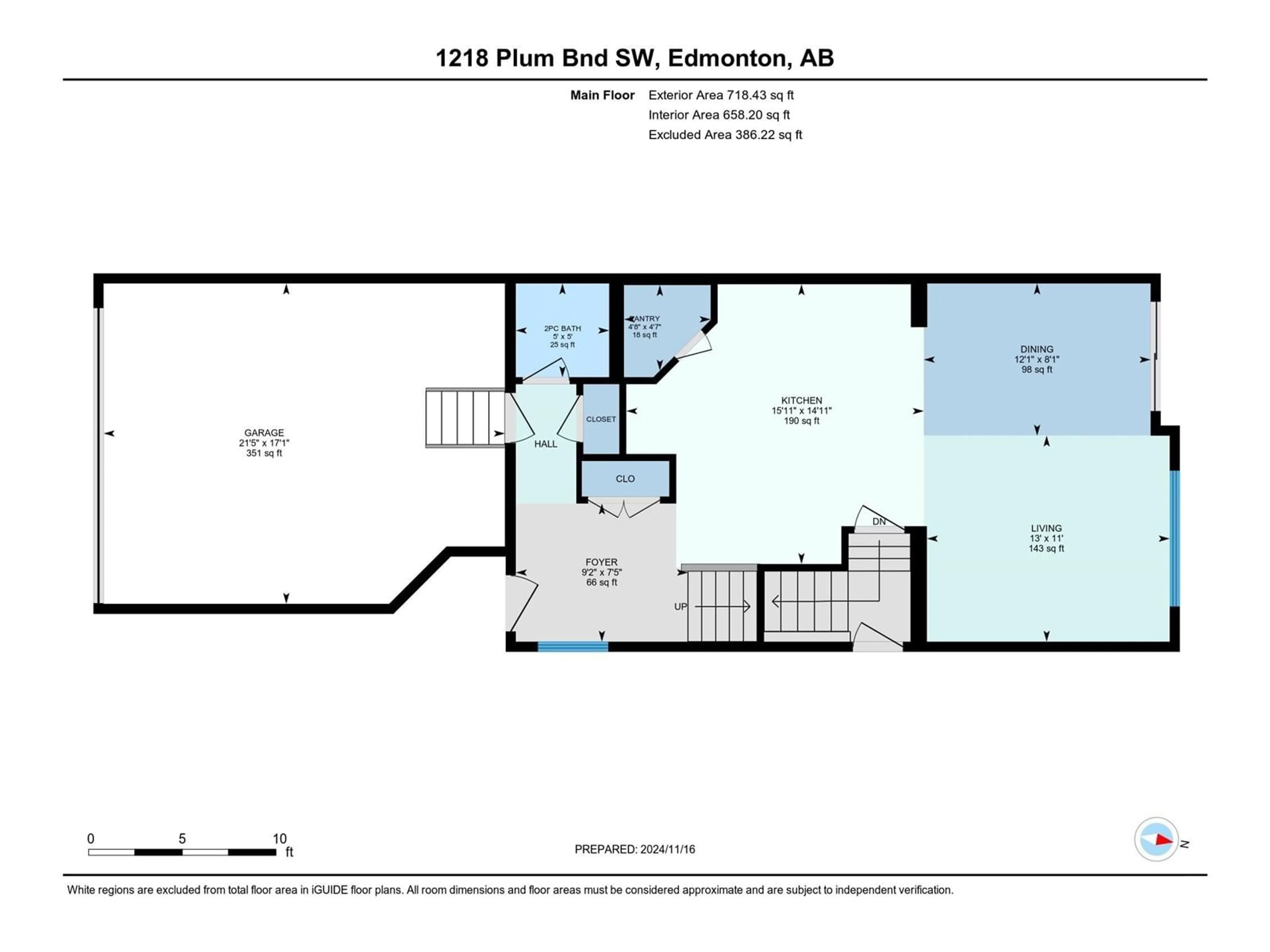 Floor plan for 1218 PLUM BEND BN SW, Edmonton Alberta T6X3A6