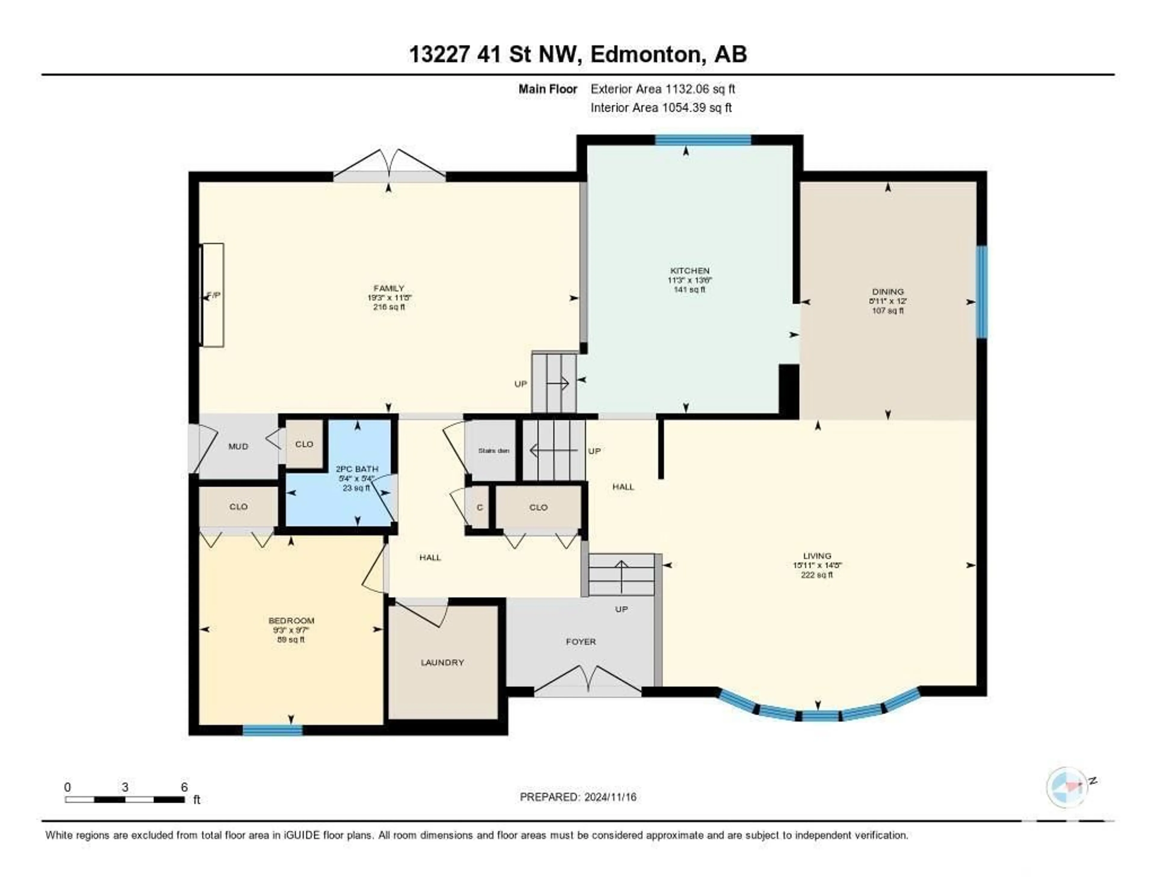 Floor plan for 13227 41 ST NW, Edmonton Alberta T5A2T6