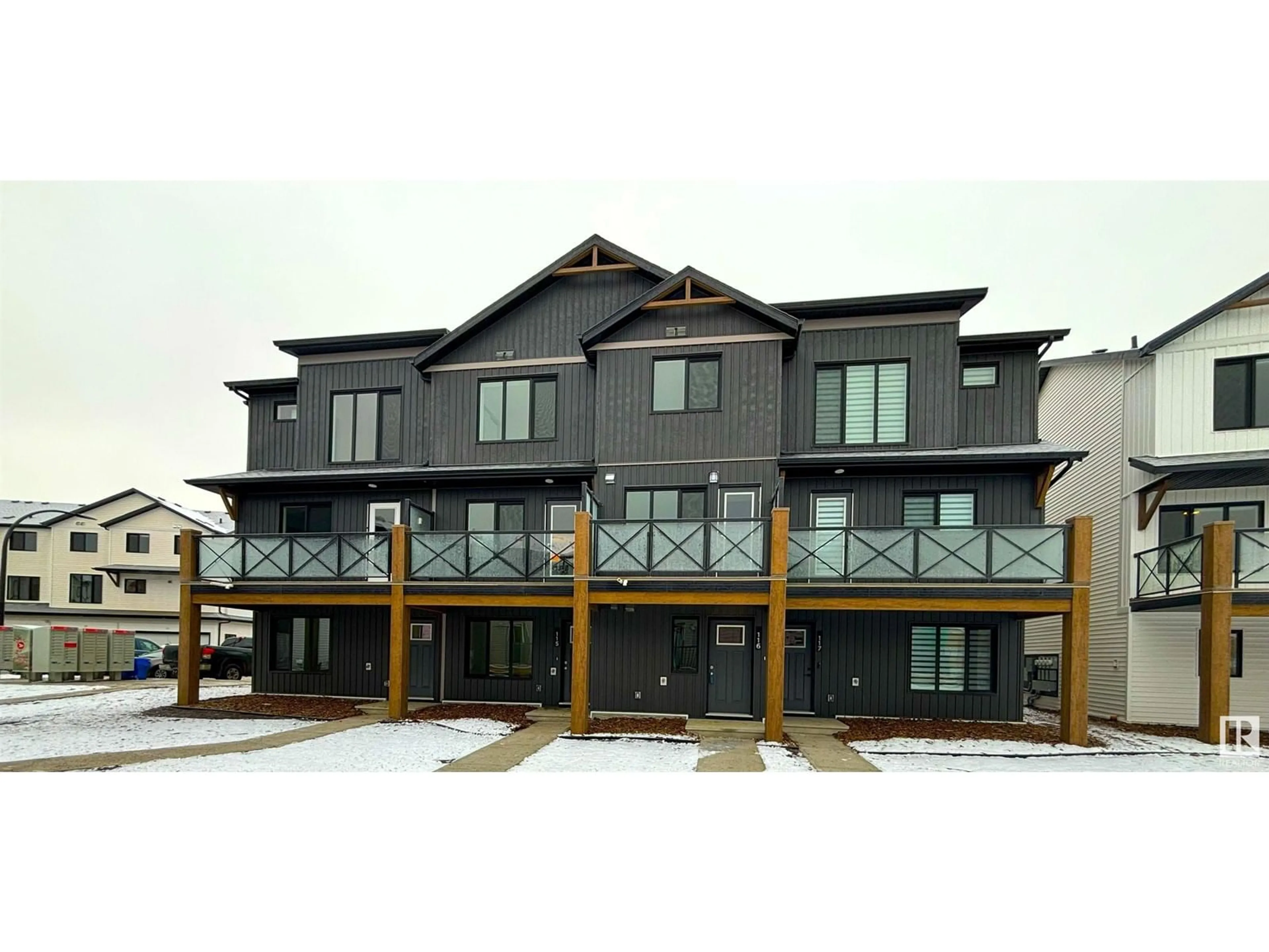 A pic from exterior of the house or condo, the front or back of building for #116 1025 SECORD PROMENADE NW, Edmonton Alberta T5T7V4