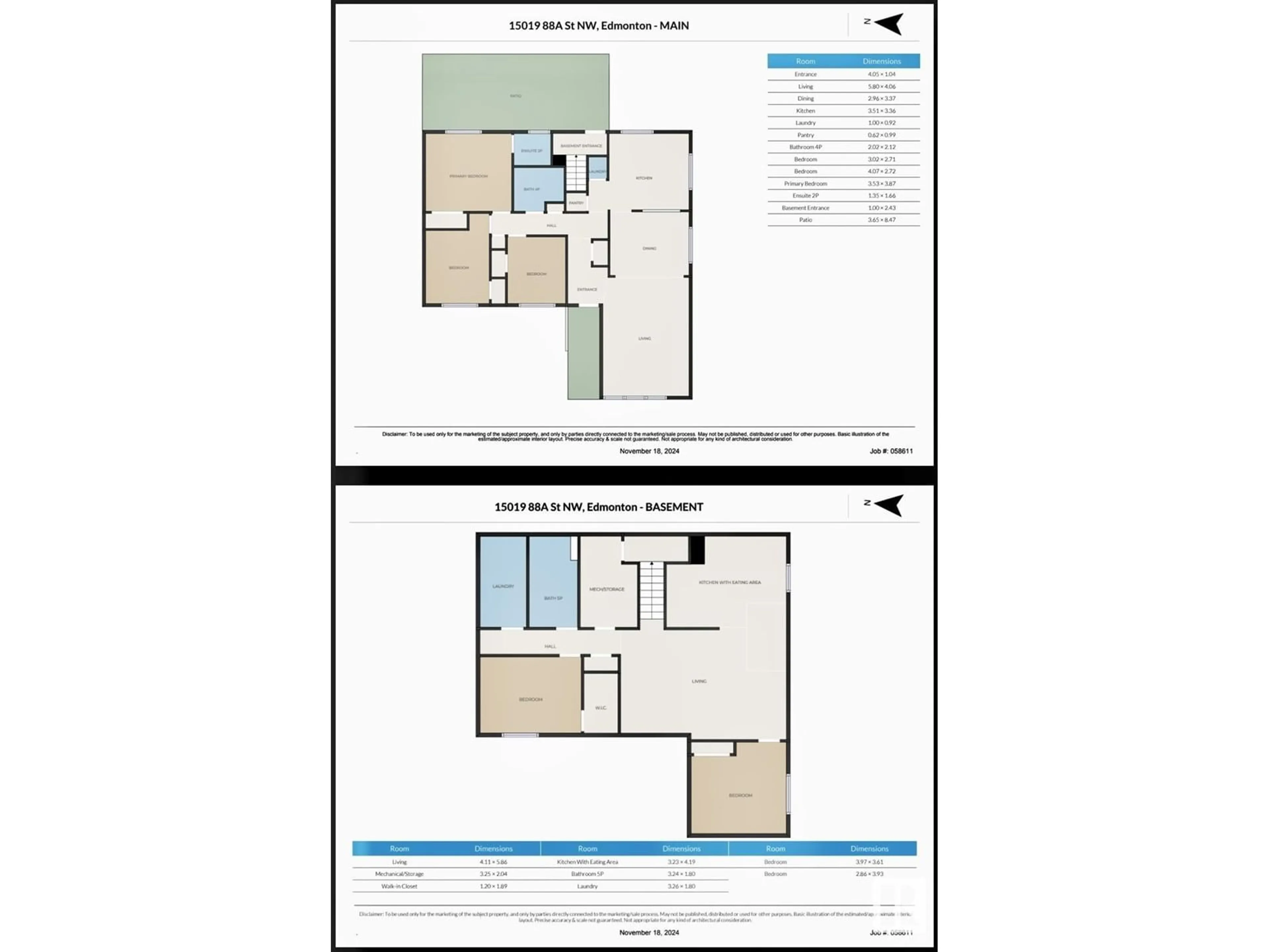 Floor plan for 15019 88A ST NW, Edmonton Alberta T5T5T8