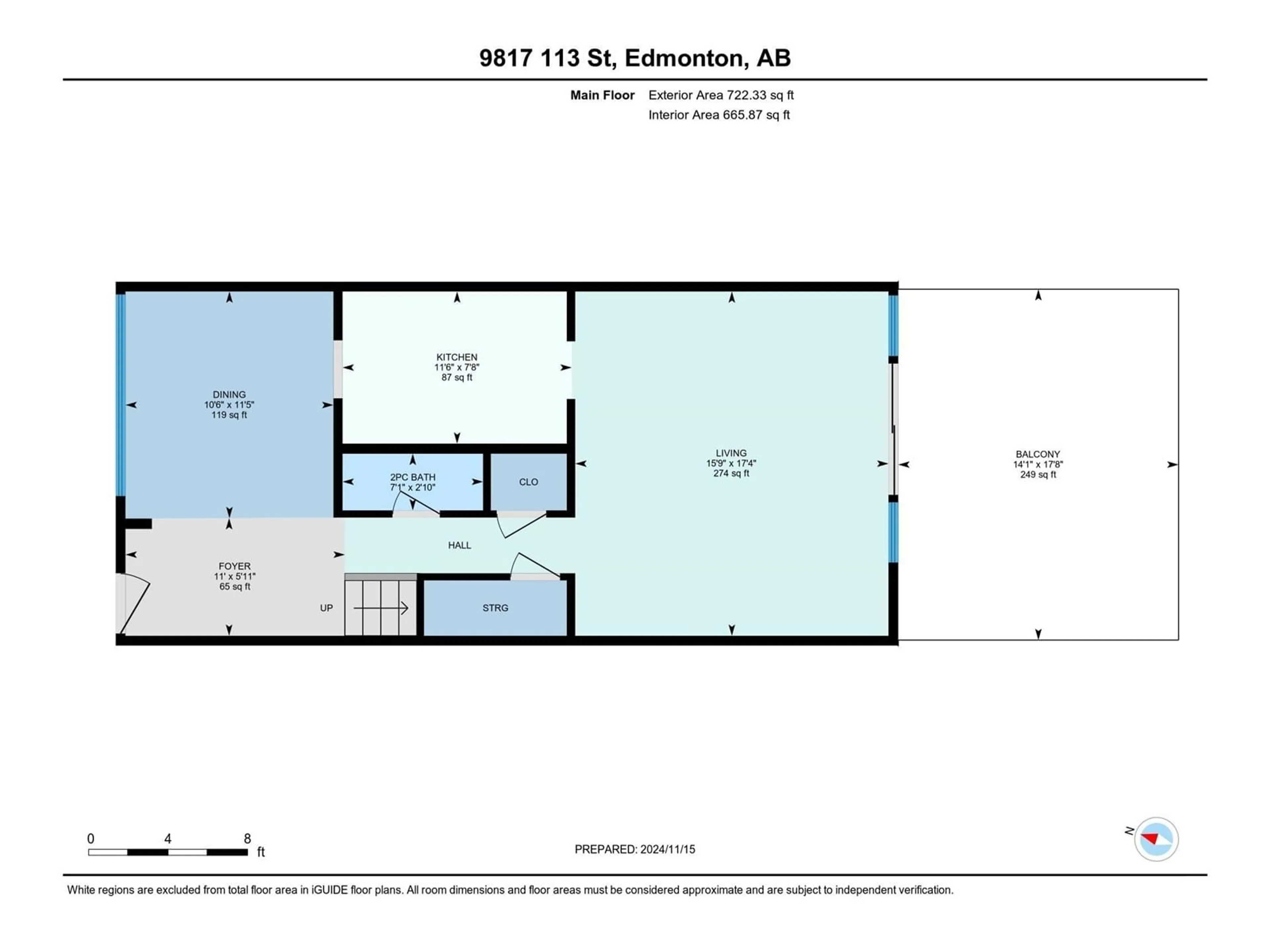 Floor plan for 9817 113 ST NW, Edmonton Alberta T5K1N3