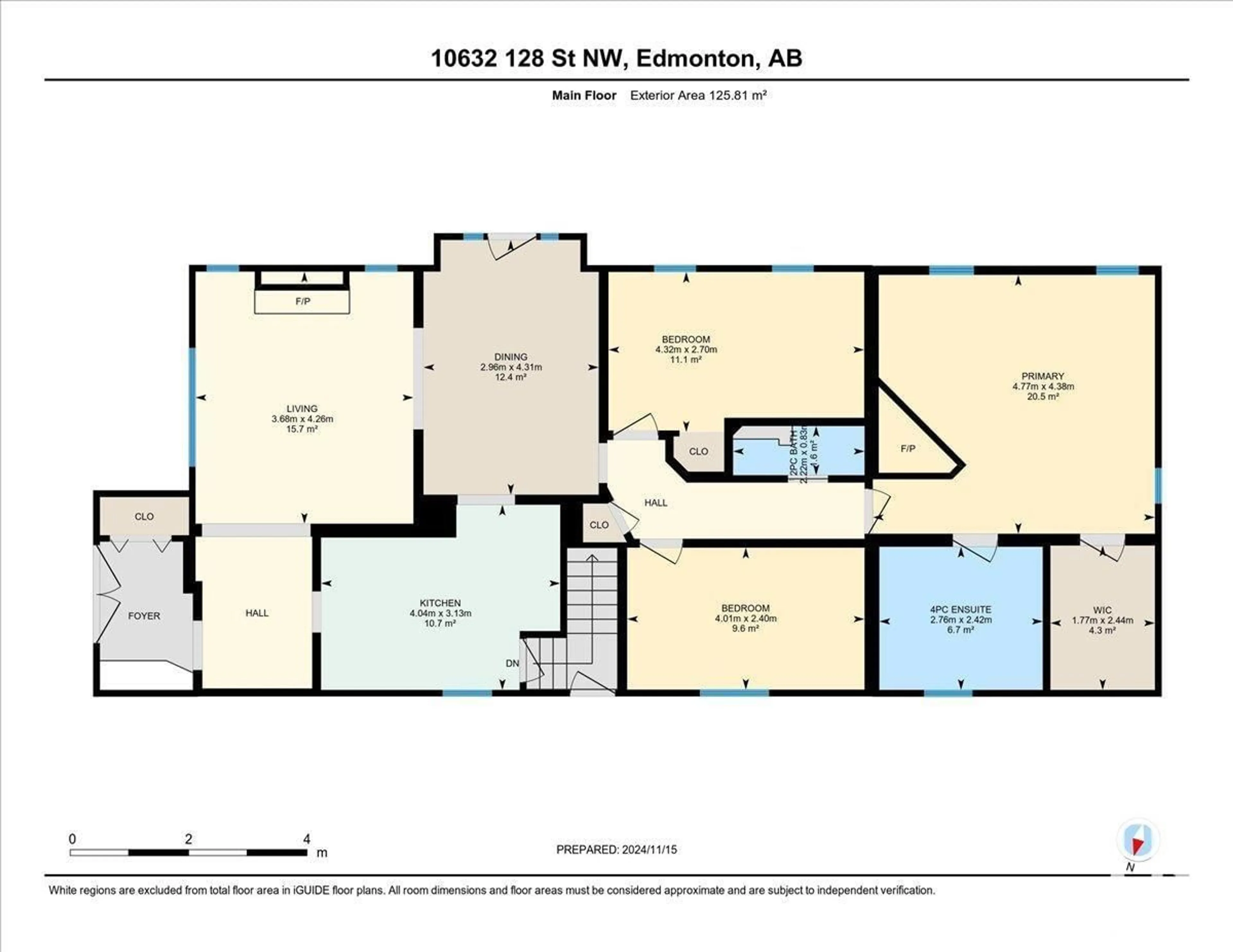 Floor plan for 10632 128 ST NW NW, Edmonton Alberta T5N1W5