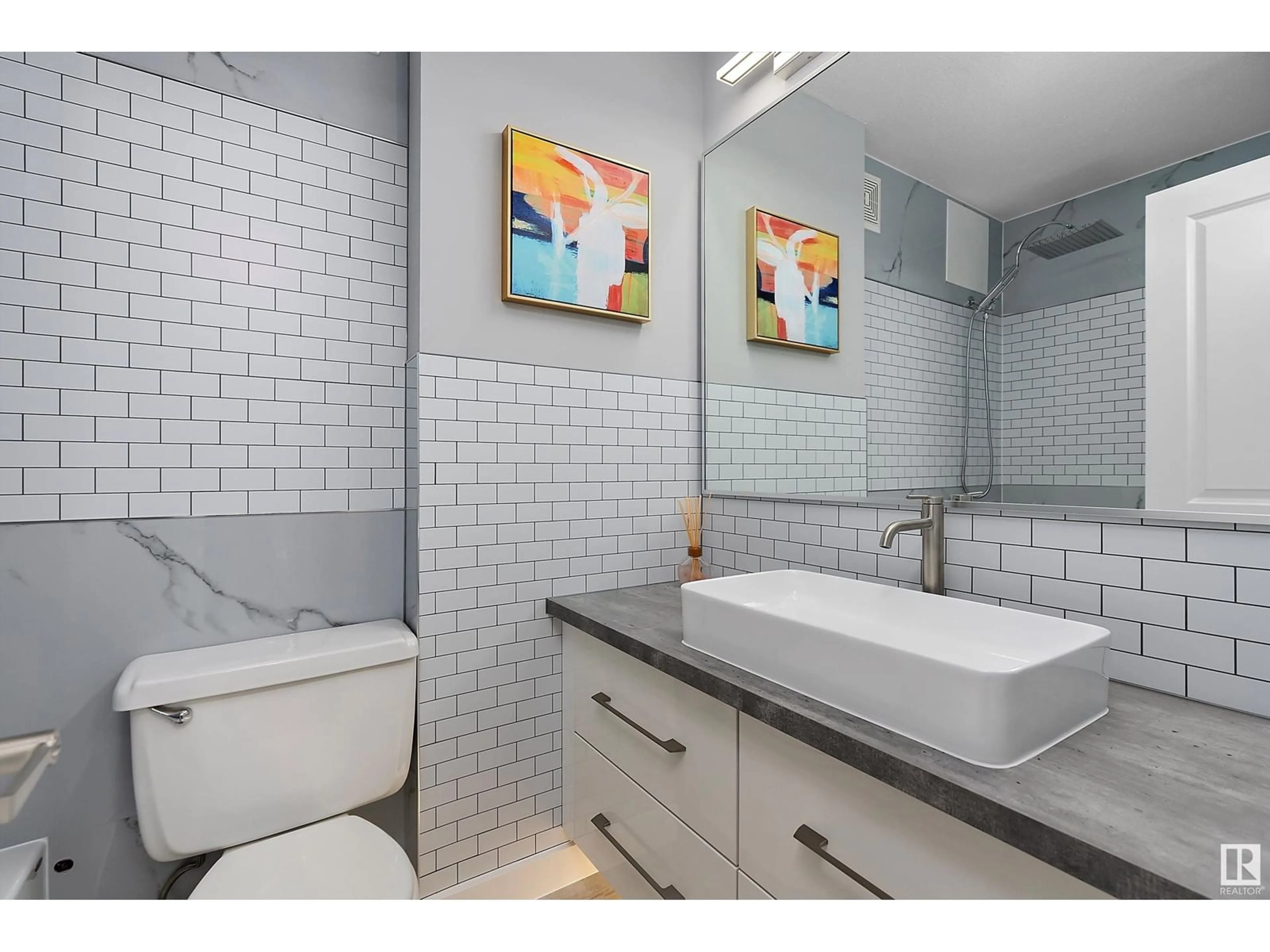 Standard bathroom, ceramic floors for #219 10160 114 ST NW, Edmonton Alberta T5K2L2