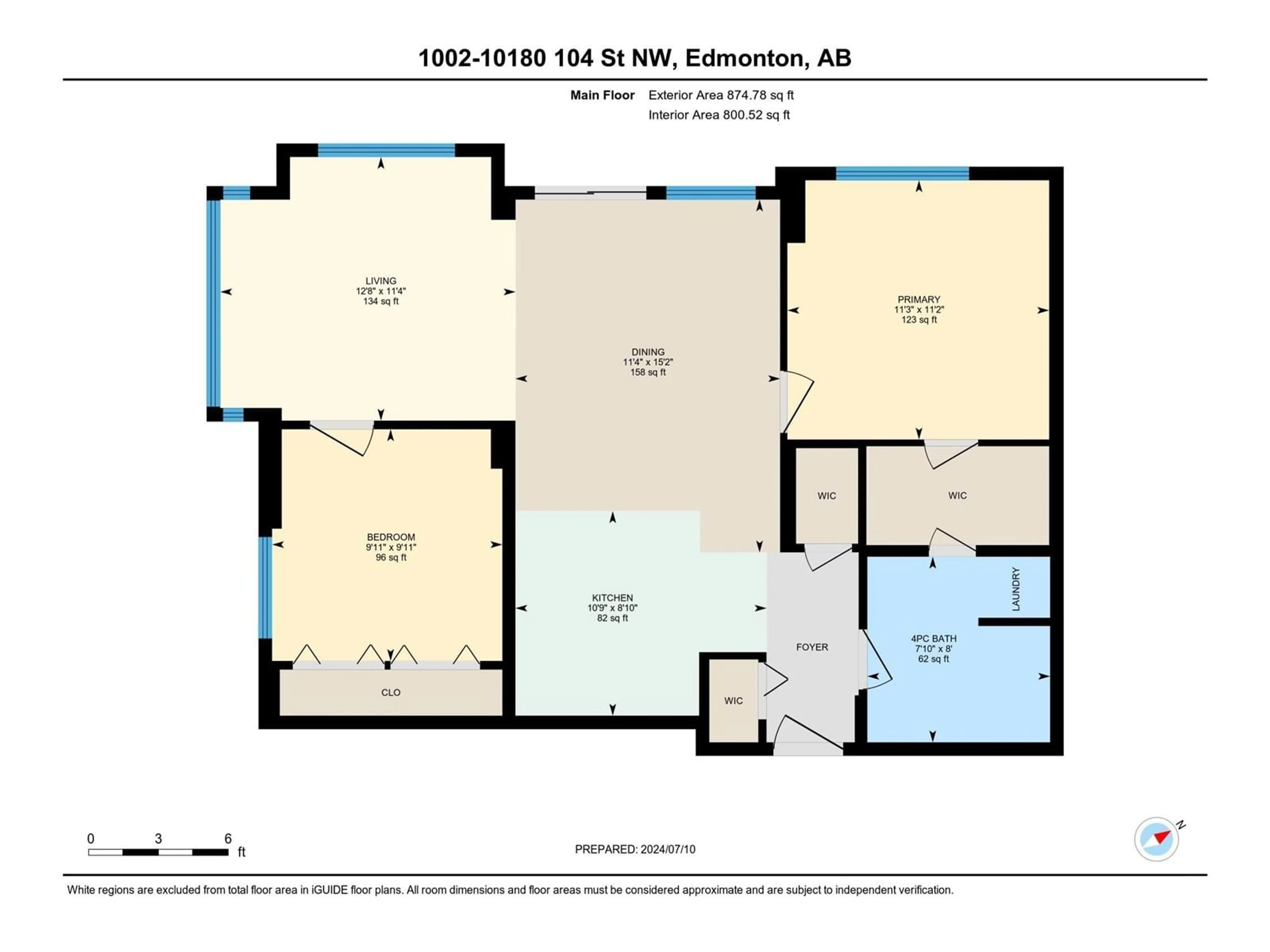 Floor plan for #1002 10180 104 ST NW, Edmonton Alberta T5J1A7