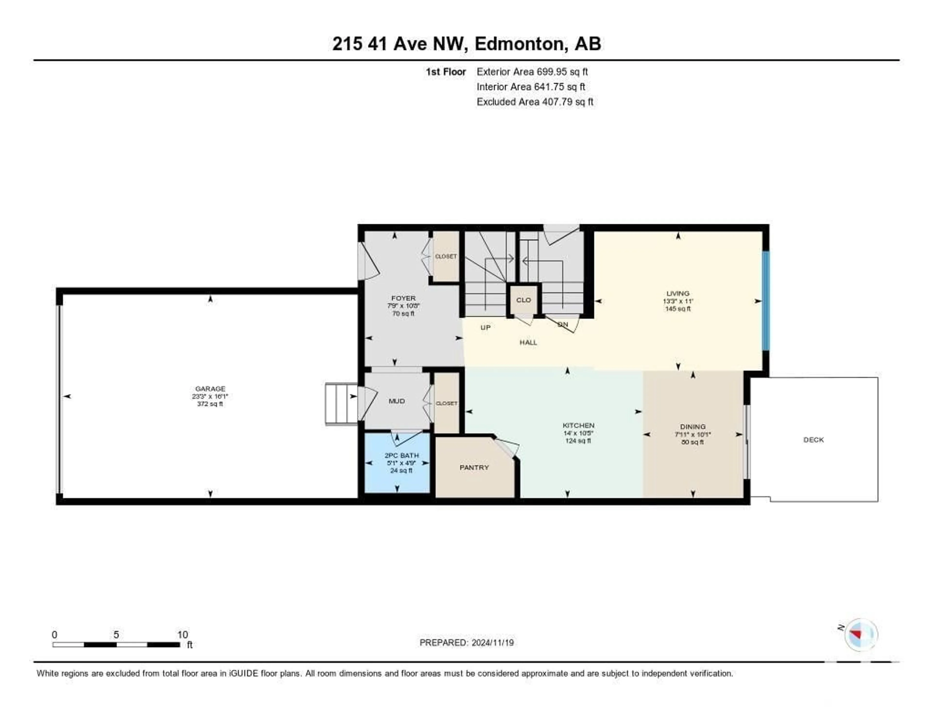 Floor plan for 215 41 AV NW, Edmonton Alberta T6T2E8