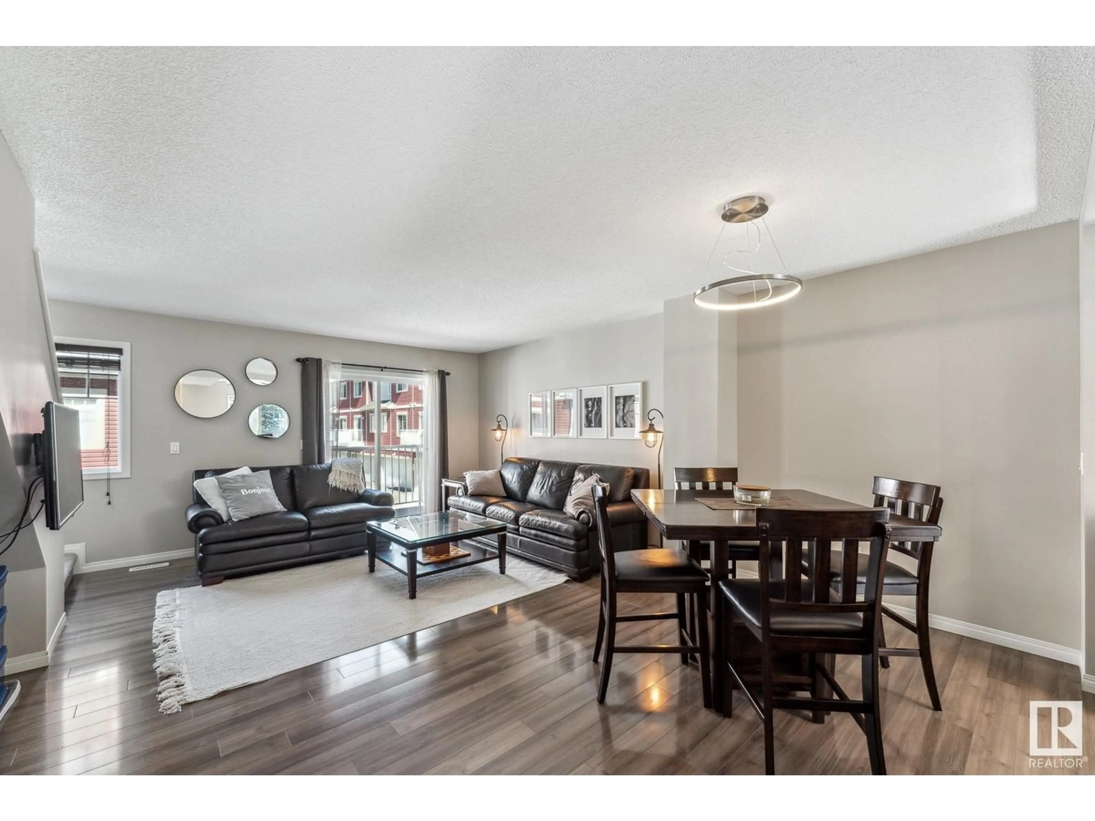 Living room, wood floors for #29 460 HEMINGWAY RD NW, Edmonton Alberta T6M0M5