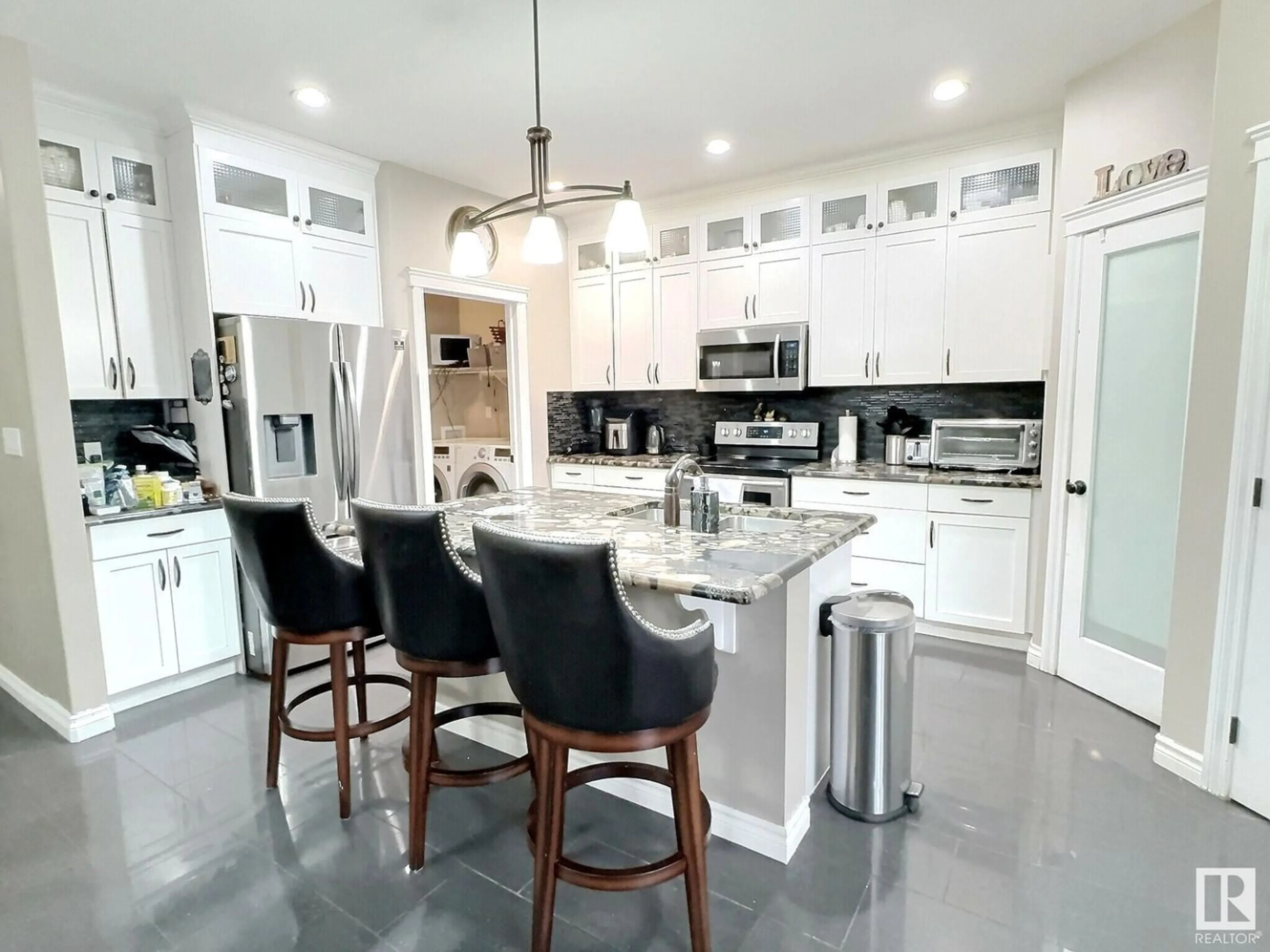 Contemporary kitchen, ceramic floors for 21928 97 AV NW, Edmonton Alberta T5T4H6