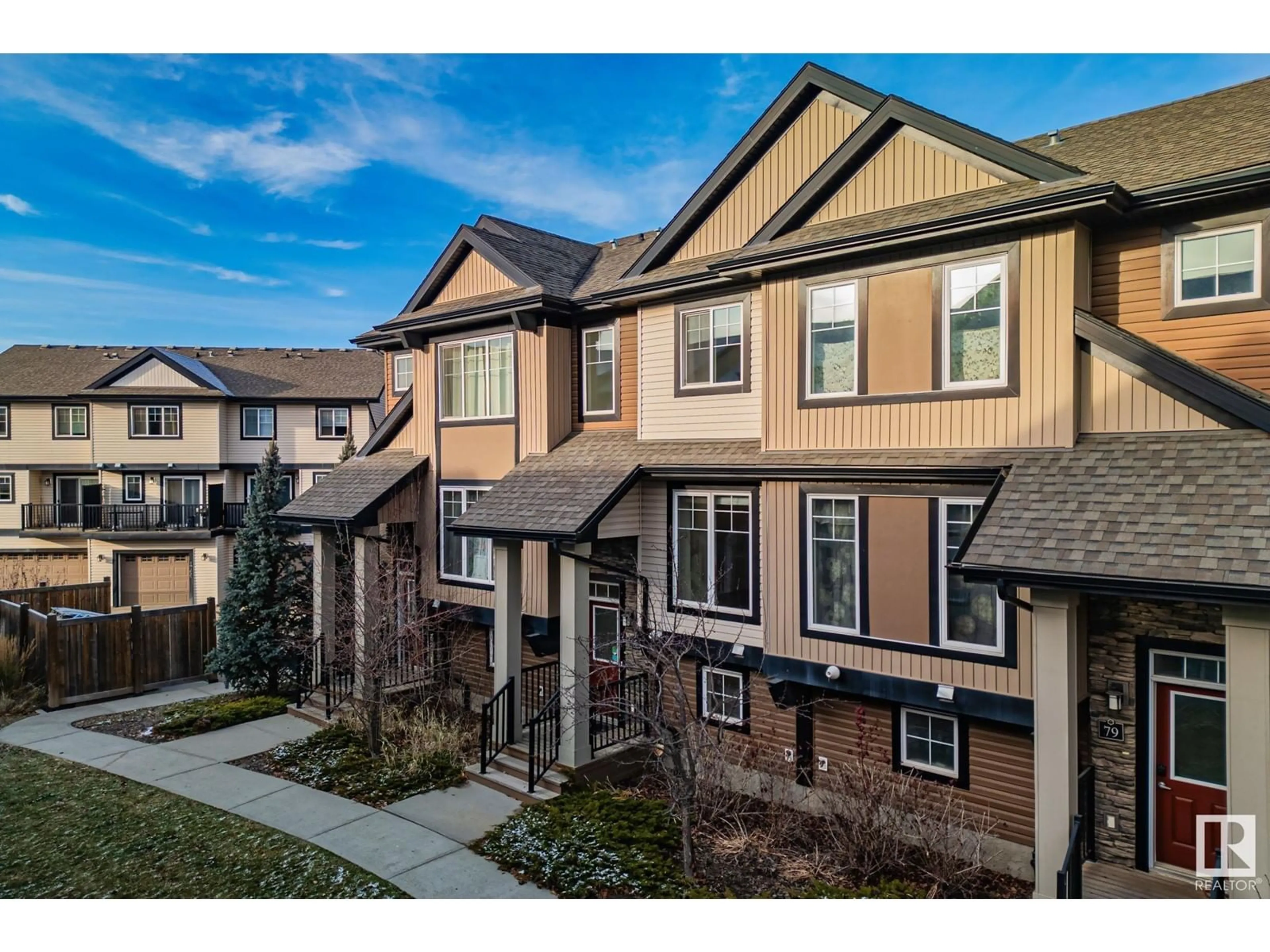 A pic from exterior of the house or condo, the fenced backyard for #80 1776 CUNNINGHAM WY SW, Edmonton Alberta T6W0W4