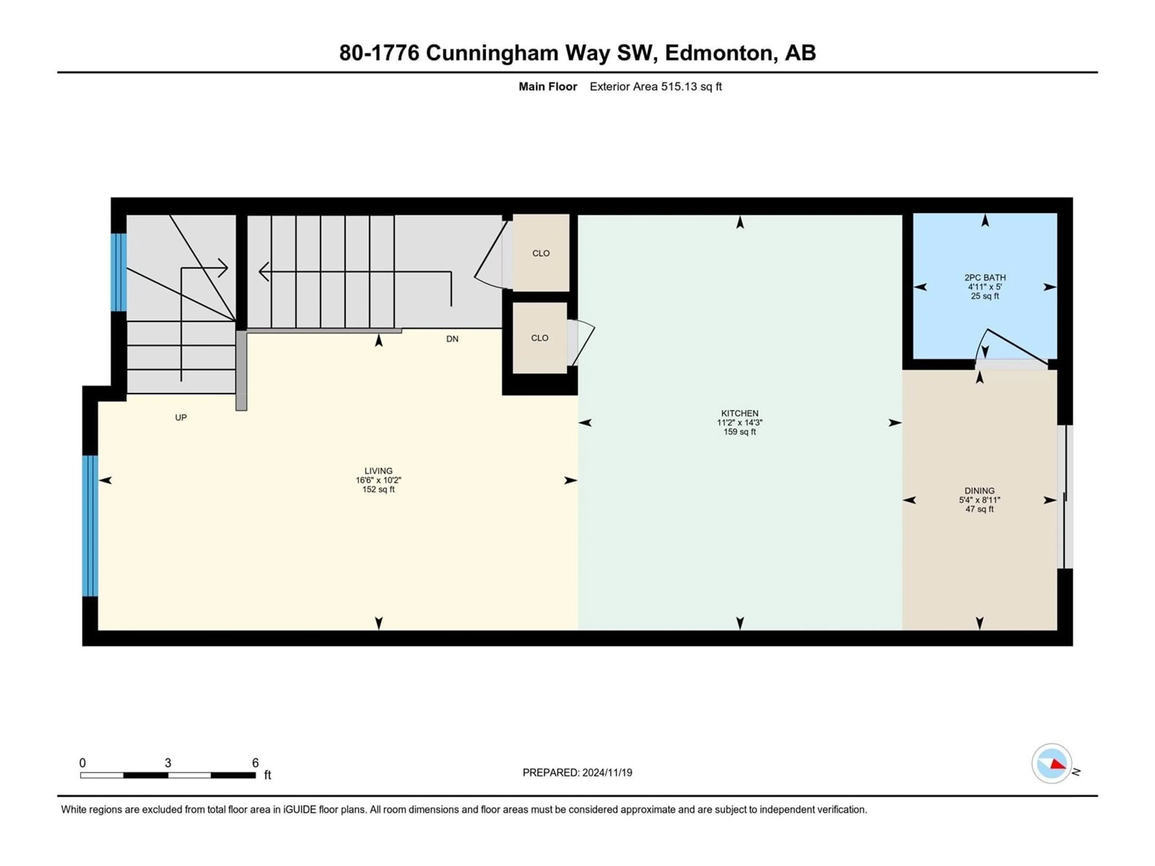 Floor plan for #80 1776 CUNNINGHAM WY SW, Edmonton Alberta T6W0W4