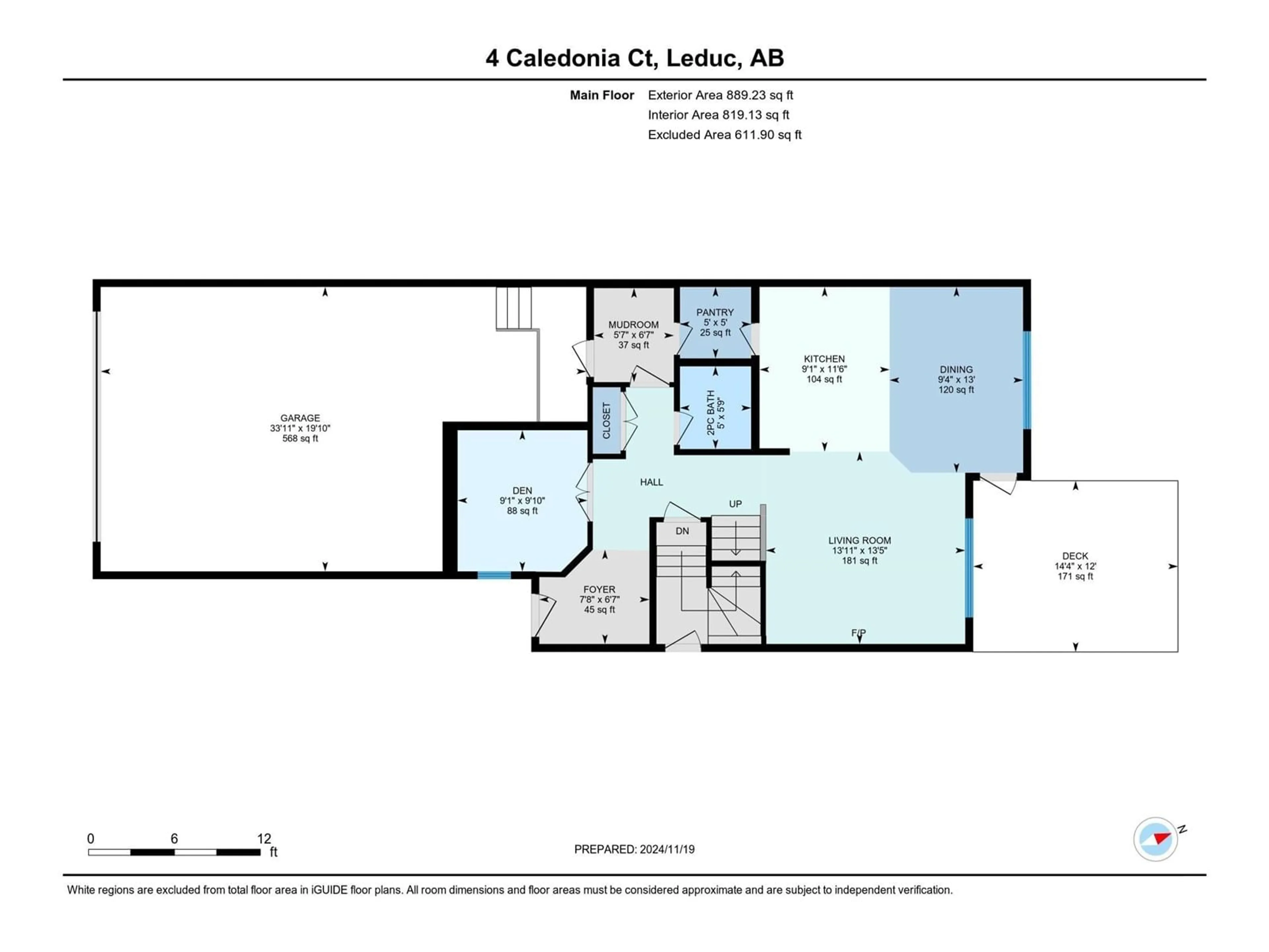 Floor plan for 4 CALEDONIA CO, Leduc Alberta T9E0S9