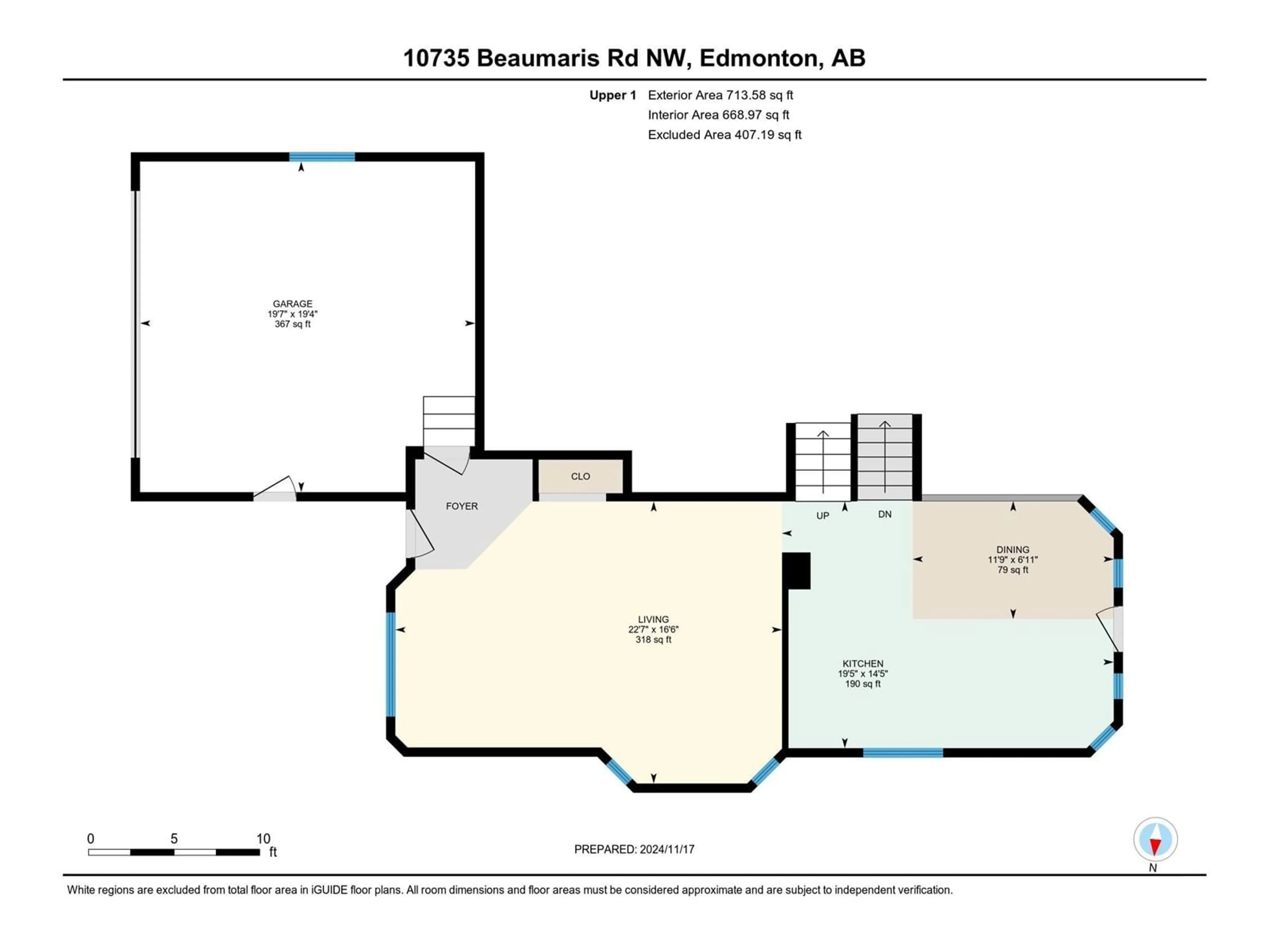 Floor plan for 10735 Beaumaris RD NW, Edmonton Alberta T5X5P1