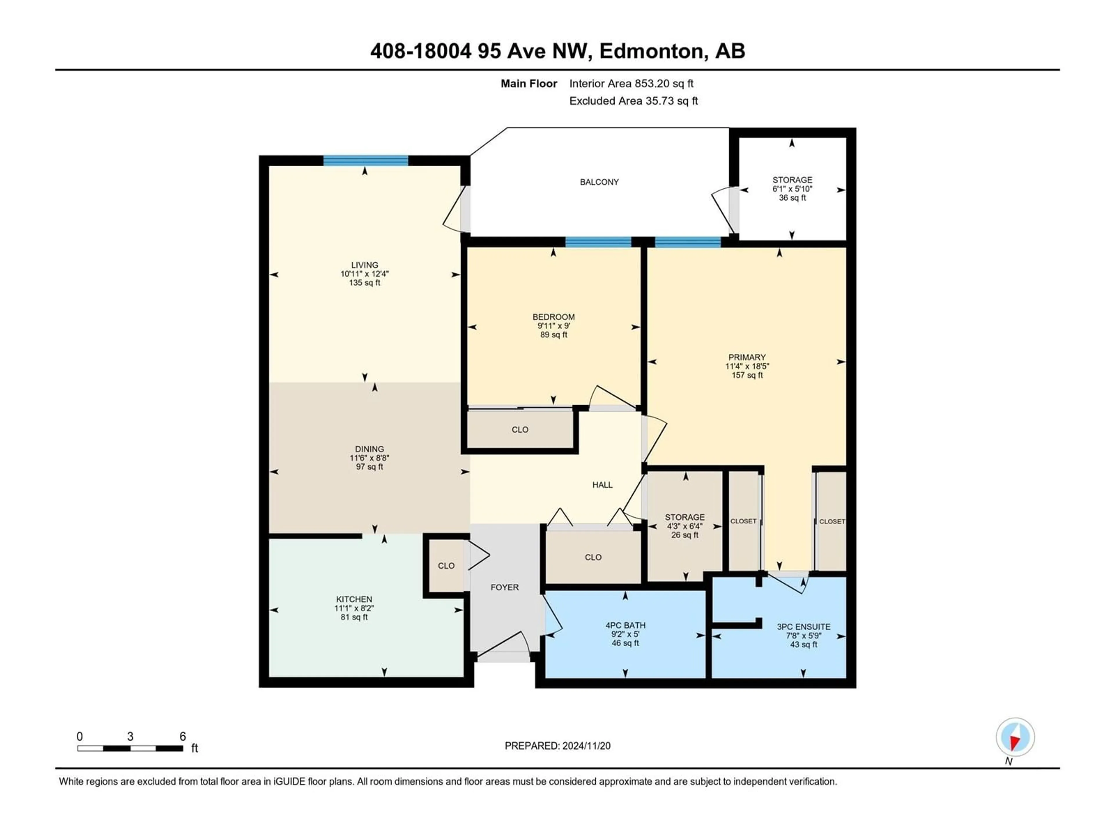 Floor plan for #408 18004 95 AV NW, Edmonton Alberta T5T3N2