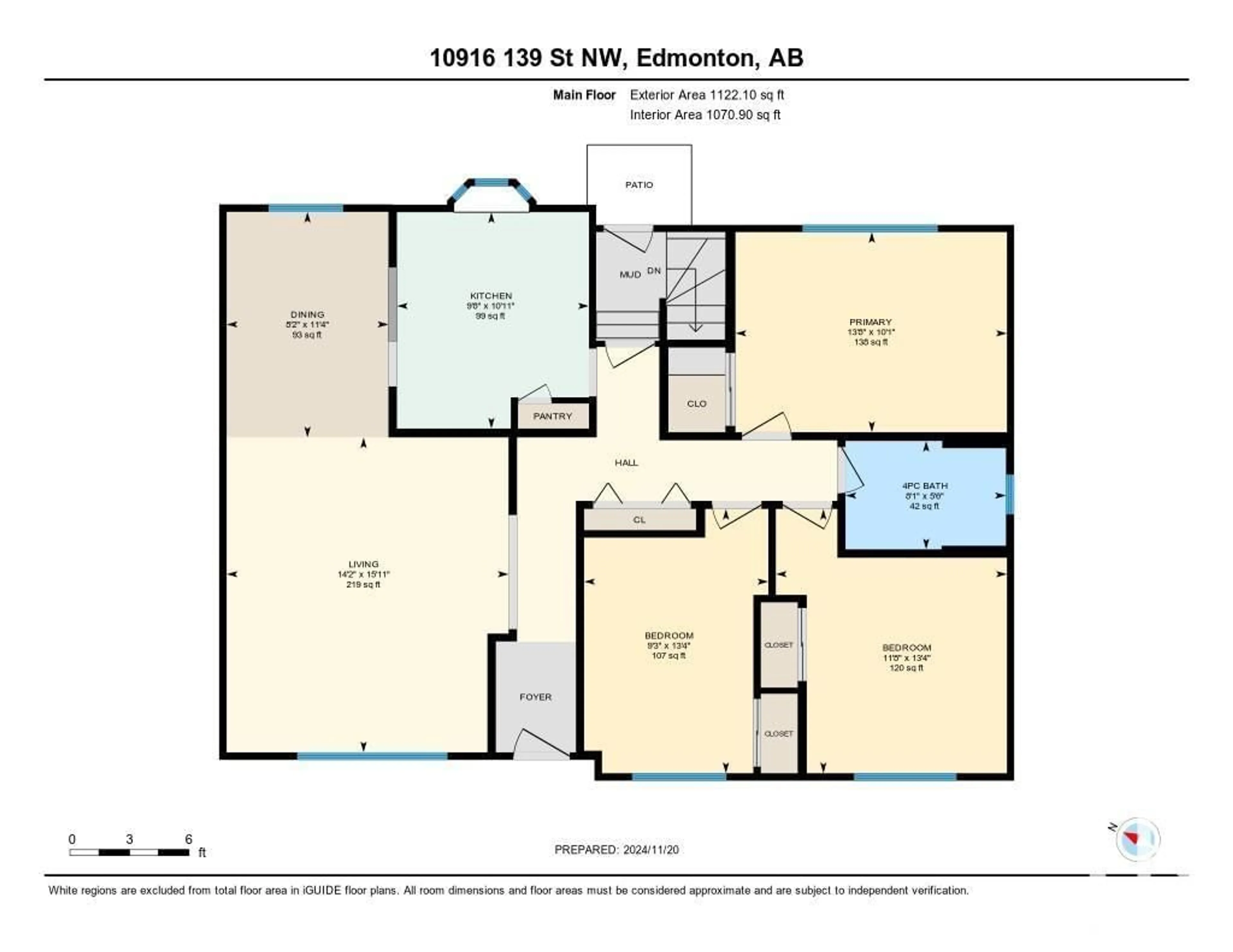 Floor plan for 10916 139 ST NW, Edmonton Alberta T5M1P9