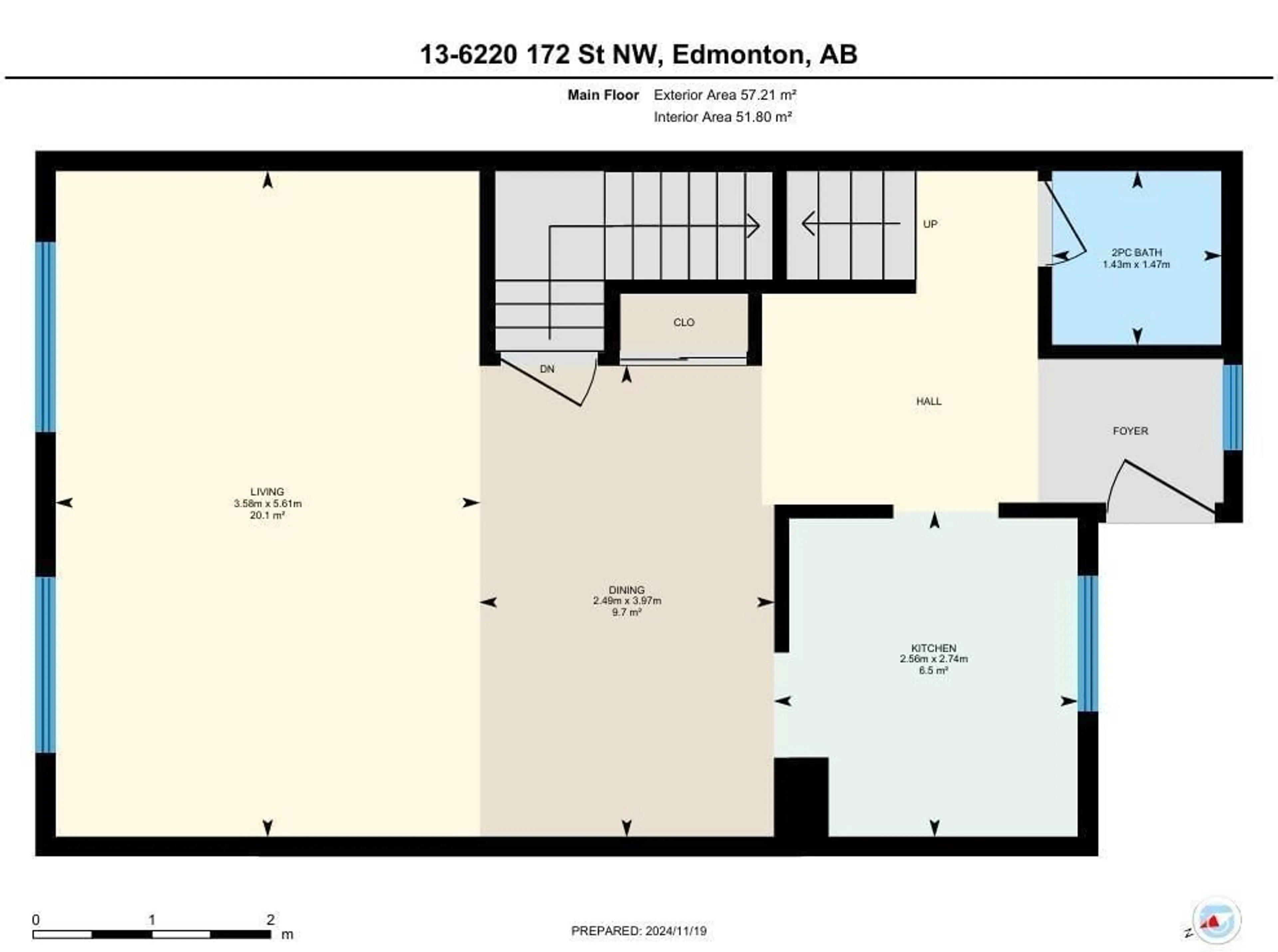 Floor plan for #13 6220 172 ST NW, Edmonton Alberta T5T3R4