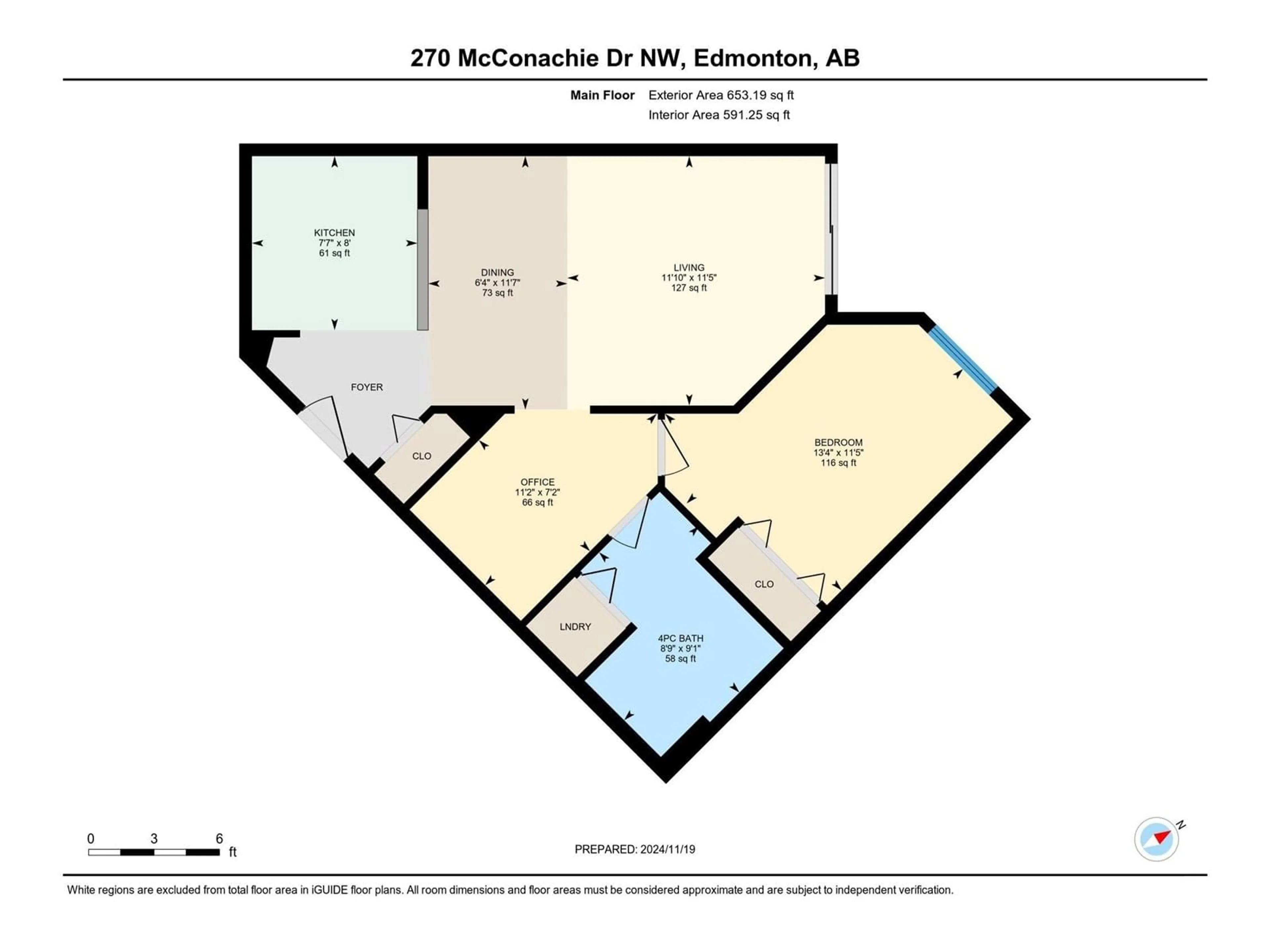 Floor plan for #308 270 MCCONACHIE DR NW, Edmonton Alberta T5Y3N4