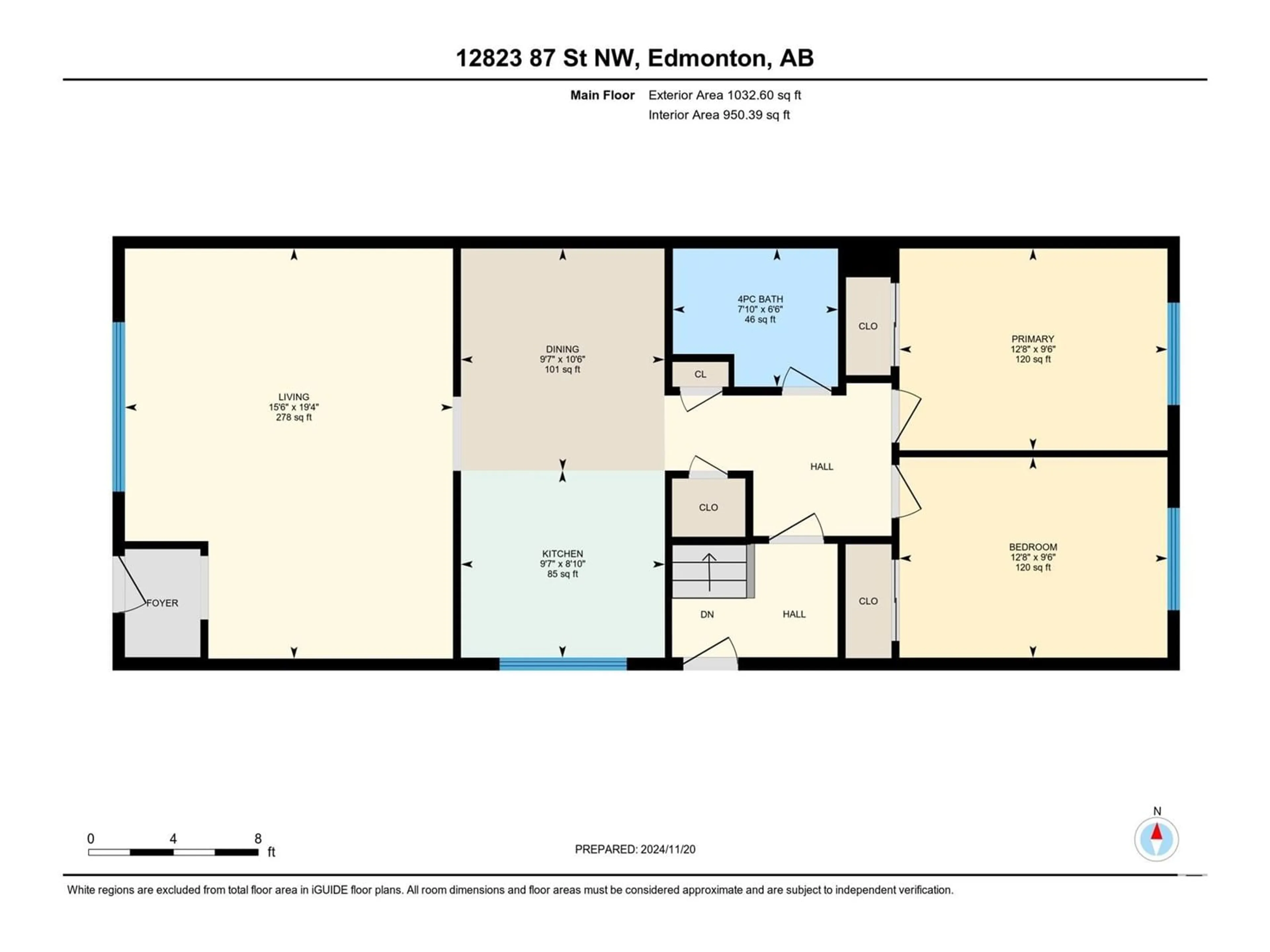 Floor plan for 12823 87 ST NW, Edmonton Alberta T5T3E2