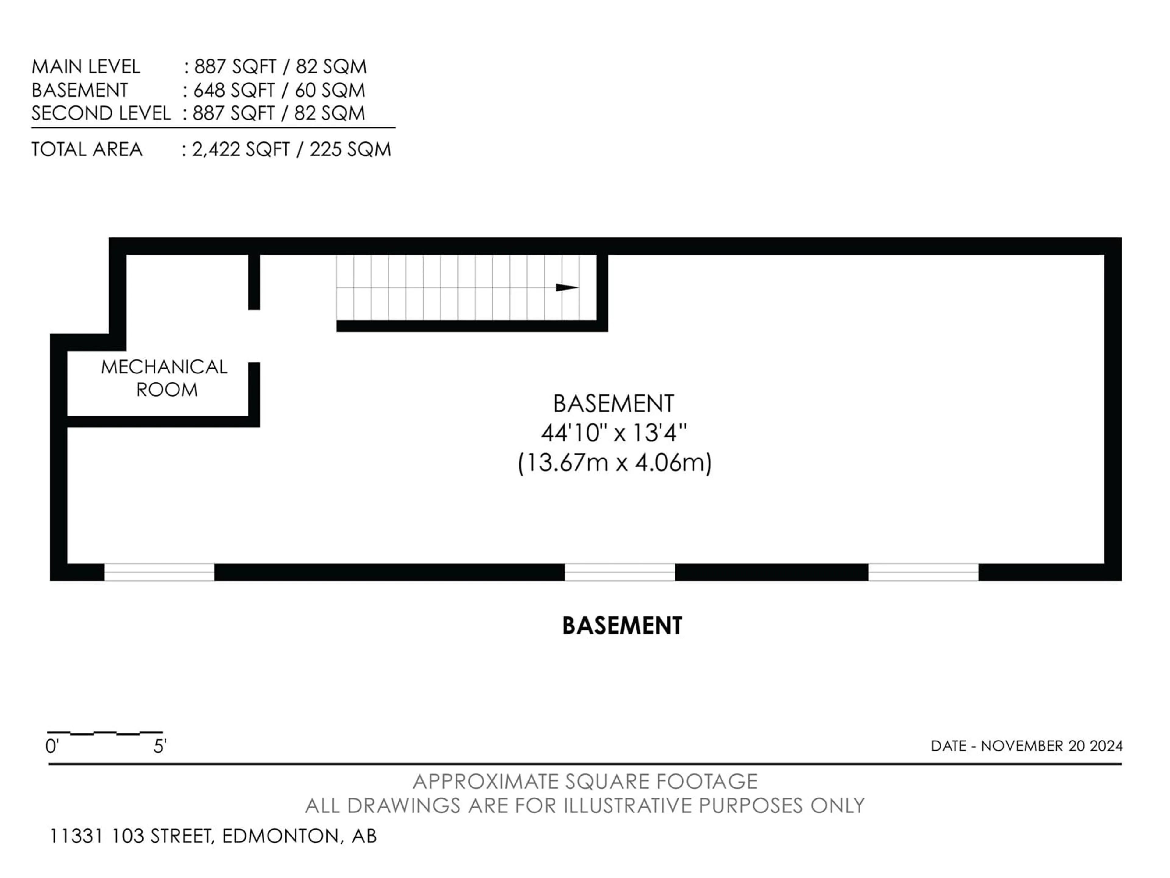 Floor plan for 11331 103 ST NW, Edmonton Alberta T5G2H8